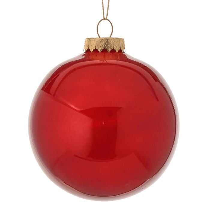 Glass-Look Plastic Ball Ornament Red - Regency
