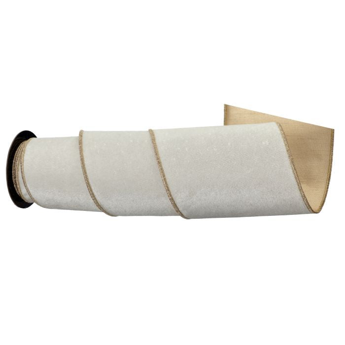 Premium Velvet Ribbon Ivory Gold 6 inch - Regency