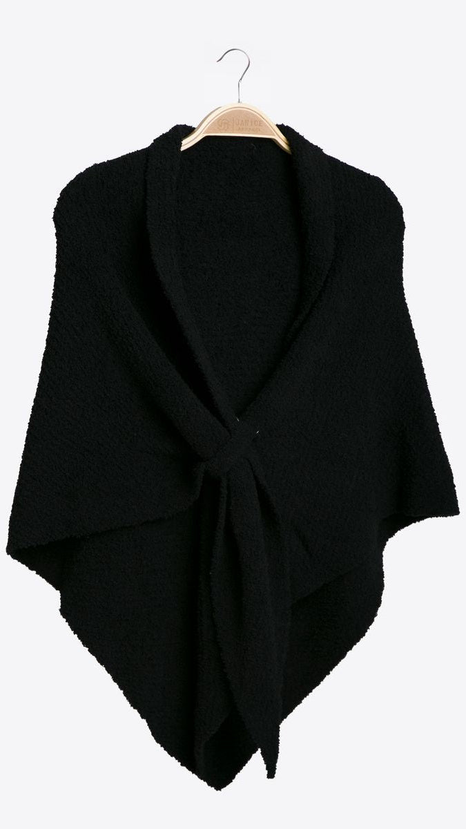 Black Solid Shoulder Wrap/Shawl