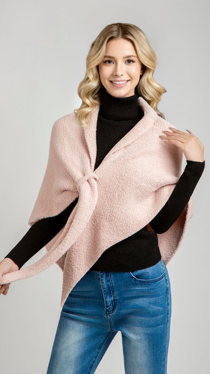 Pink Solid Shoulder Wrap/Shawl