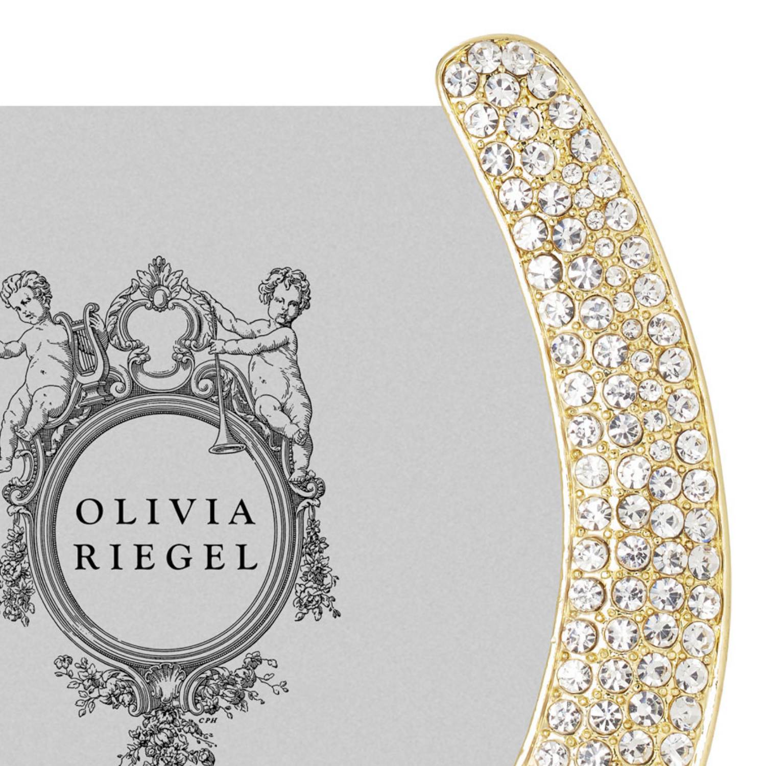 Olivia Riegel Gold Horseshoe 3.5 inch crystal picture frame