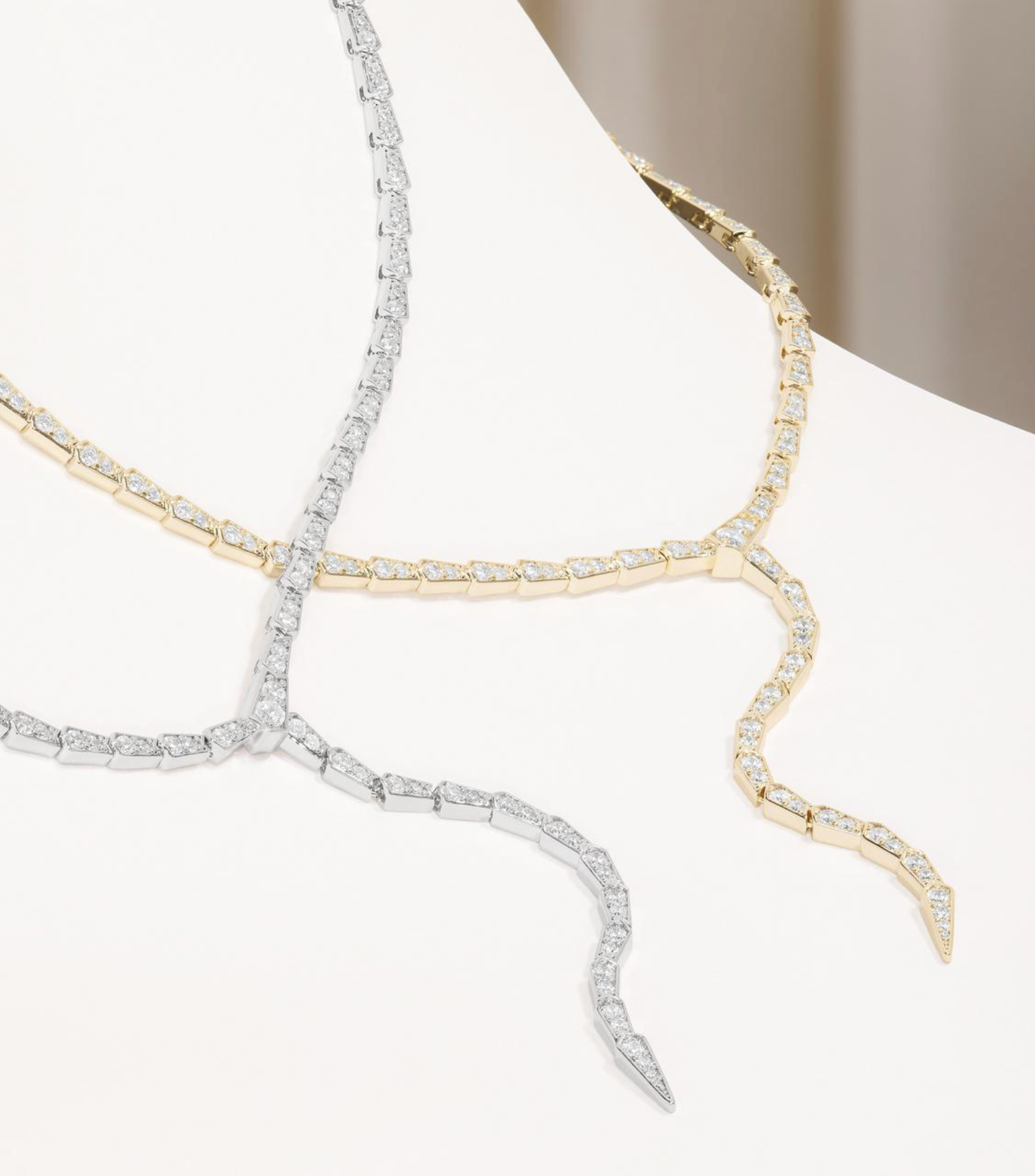 Pavé Serpent Lariat Necklace 18"