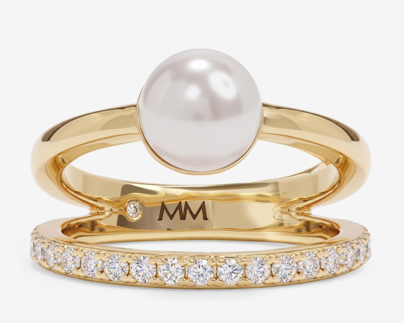 Perfect Pearl Stacked Ring