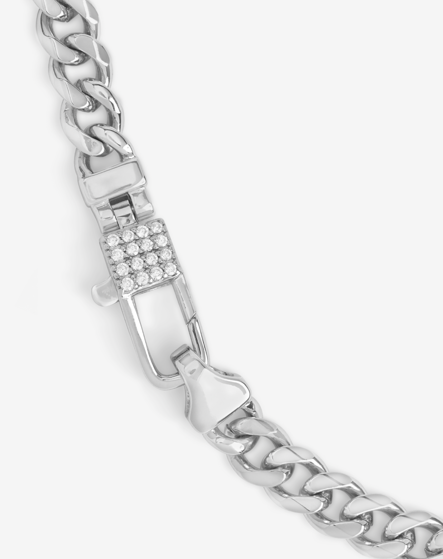 Julian pave lock necklace 5mm jewelry detail - styled view - BLVD Boutik
