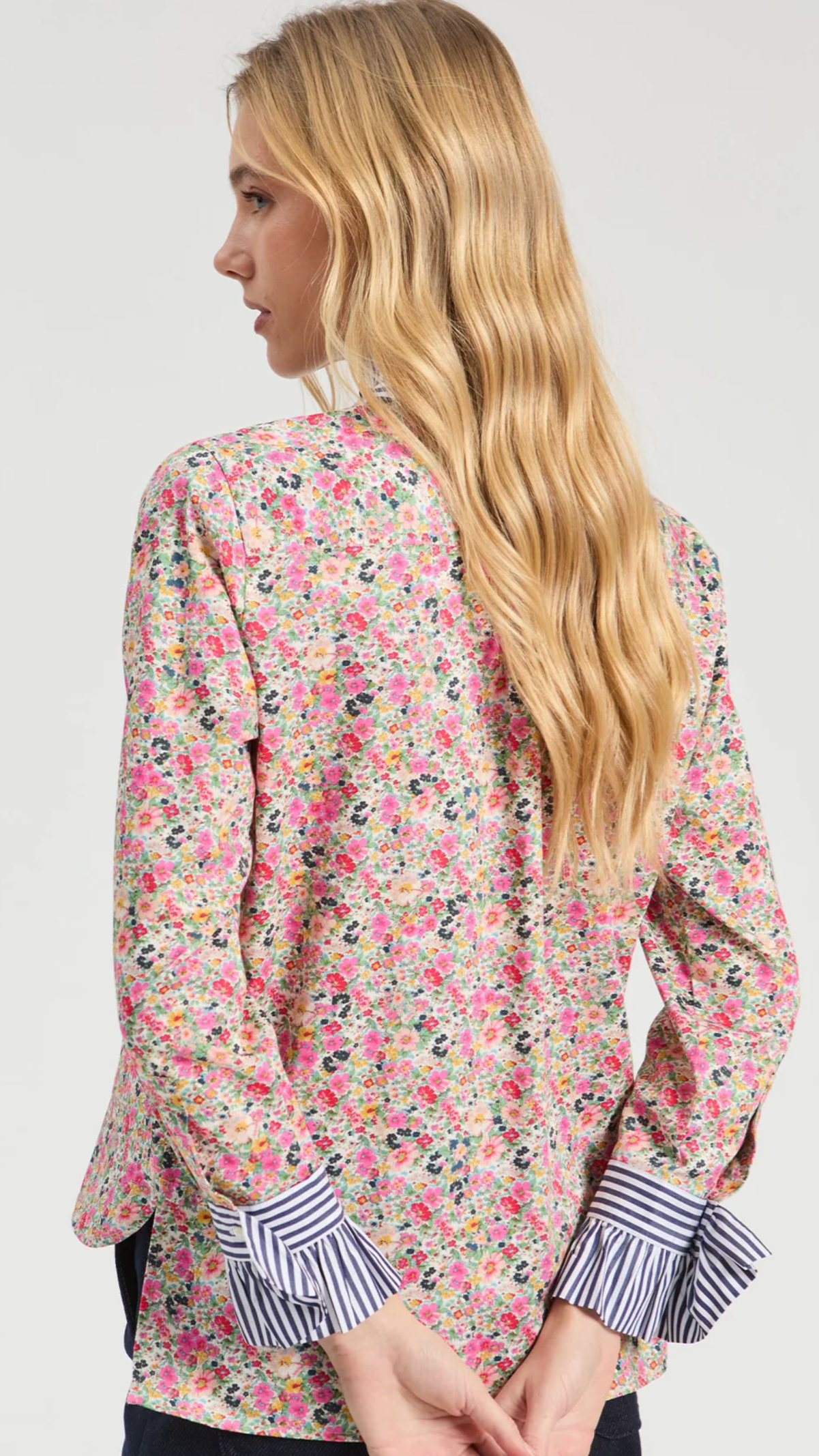 Nicola Mini Floral Shirt/Ecru