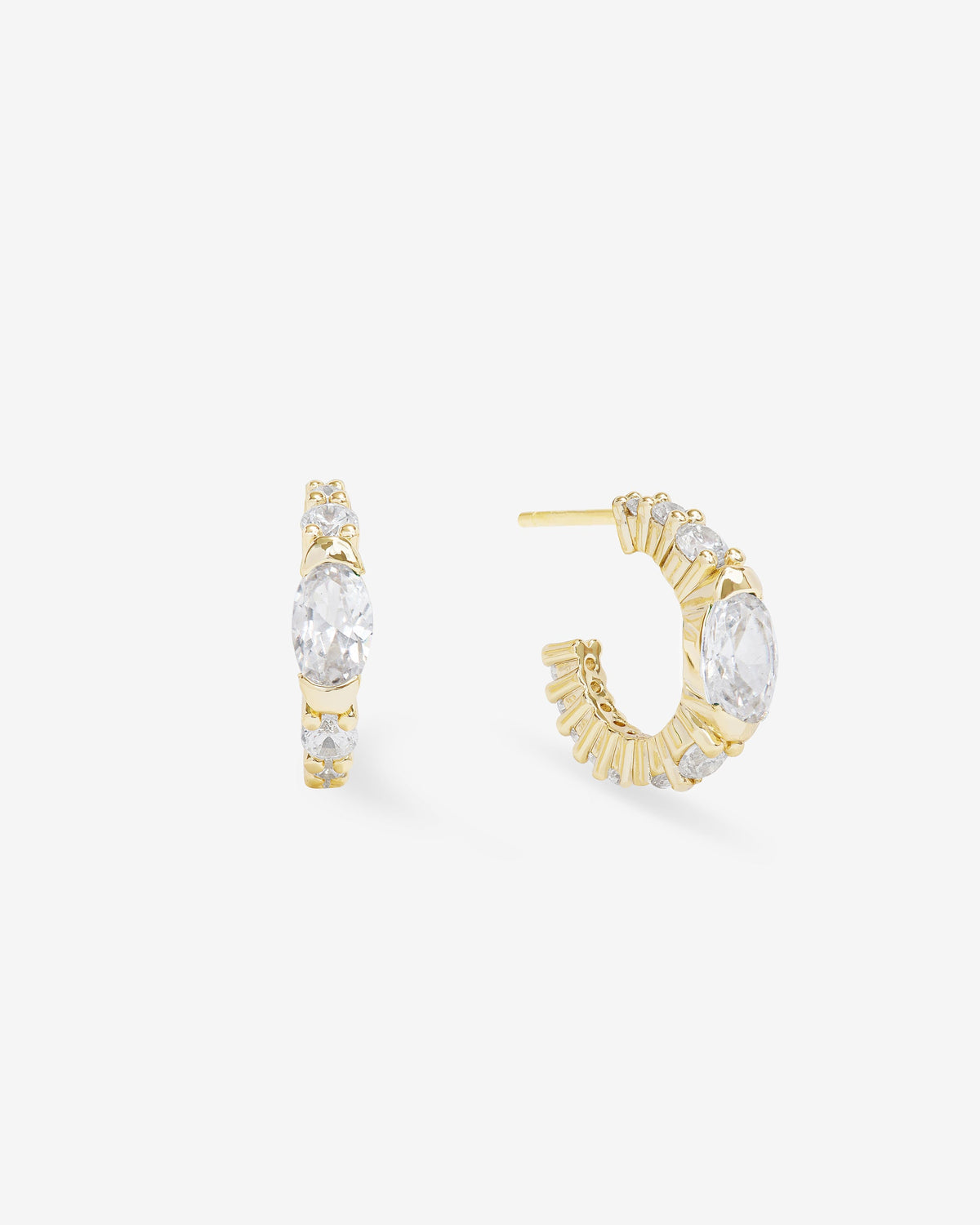 Melinda Maria The Maven Huggies in gold with simulated diamonds