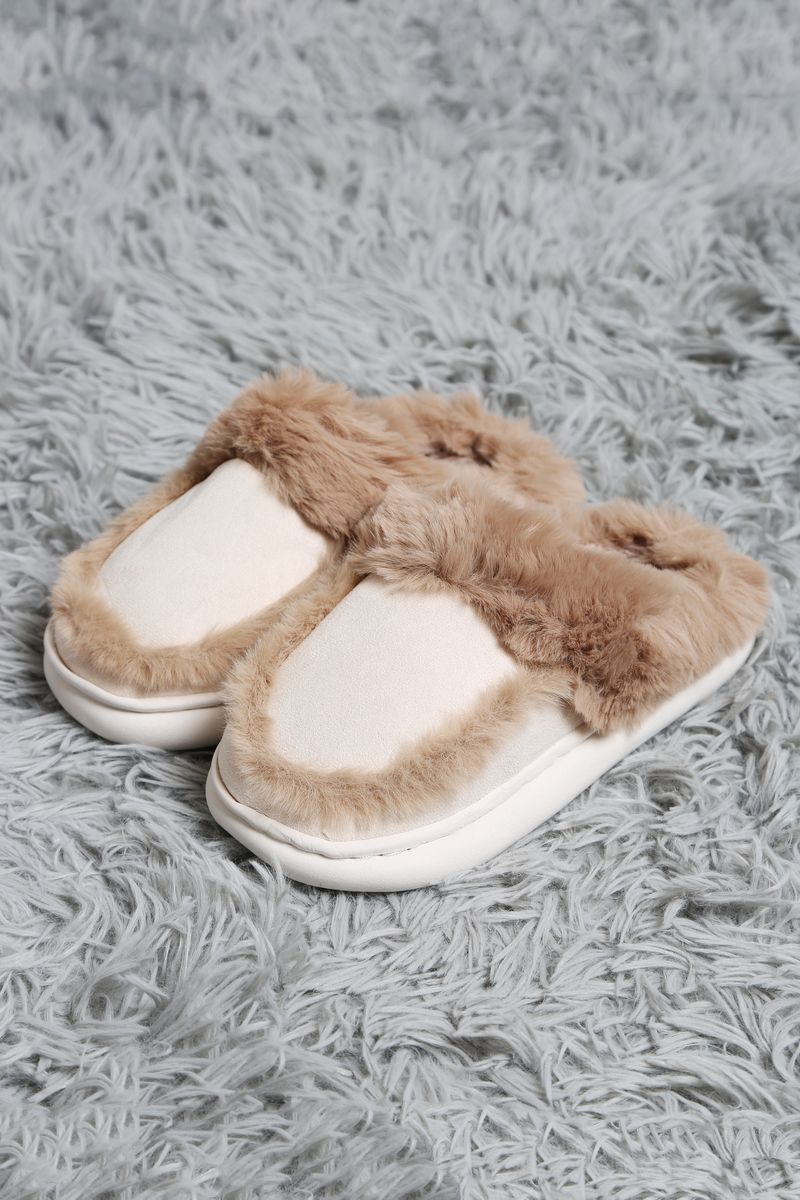 Faux Suede Fuzzy Slipper 