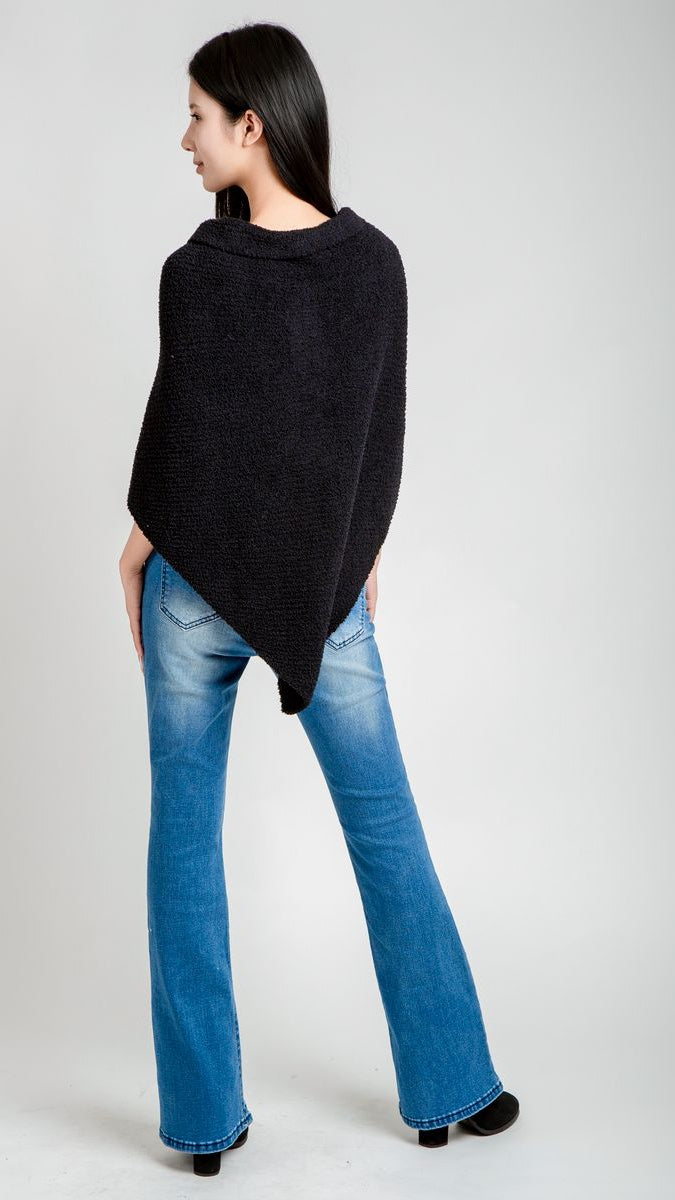 Black Solid Shoulder Wrap/Shawl