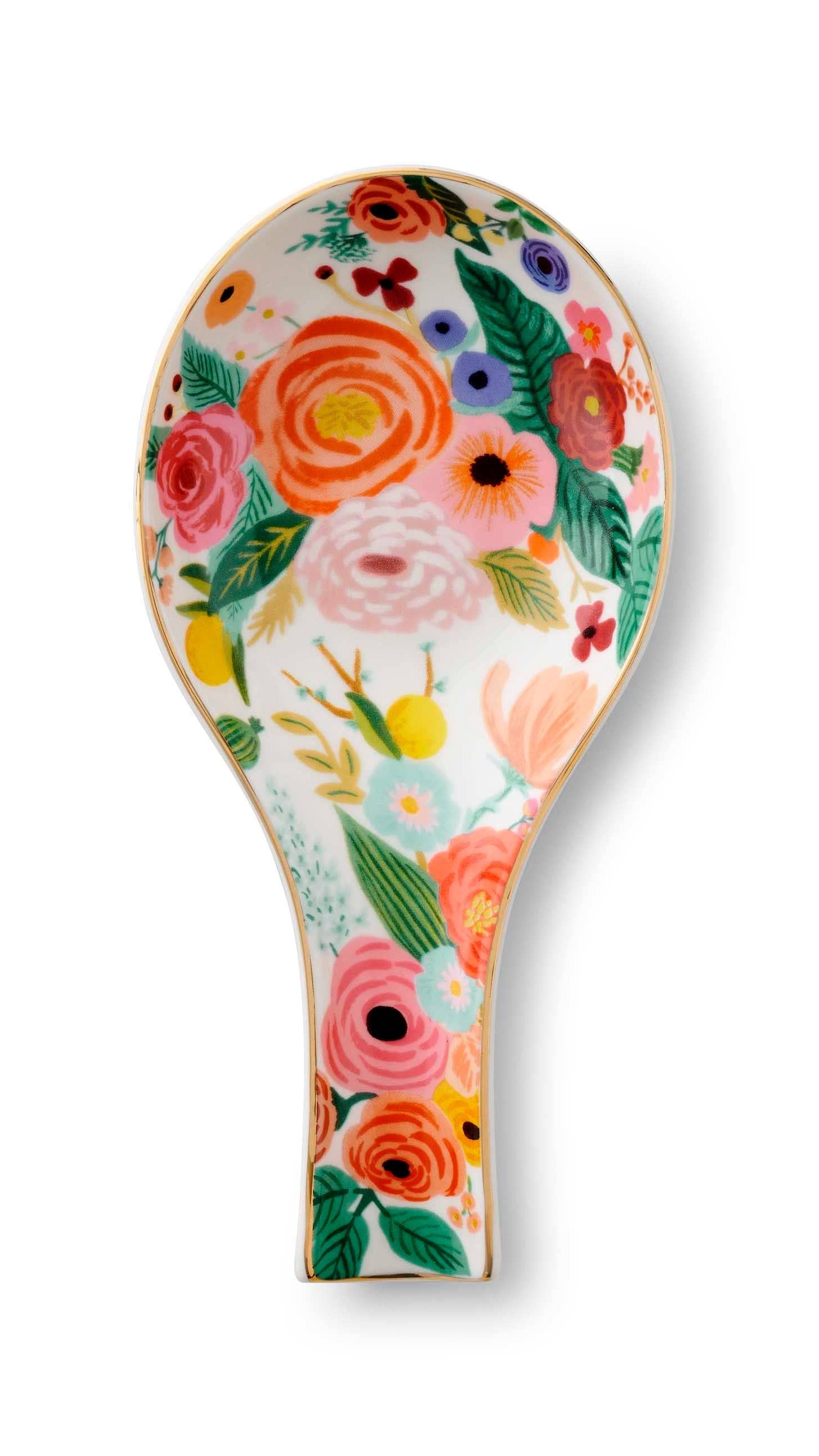 Garden Party porcelain spoon rest product photo - front view - BLVD Boutik