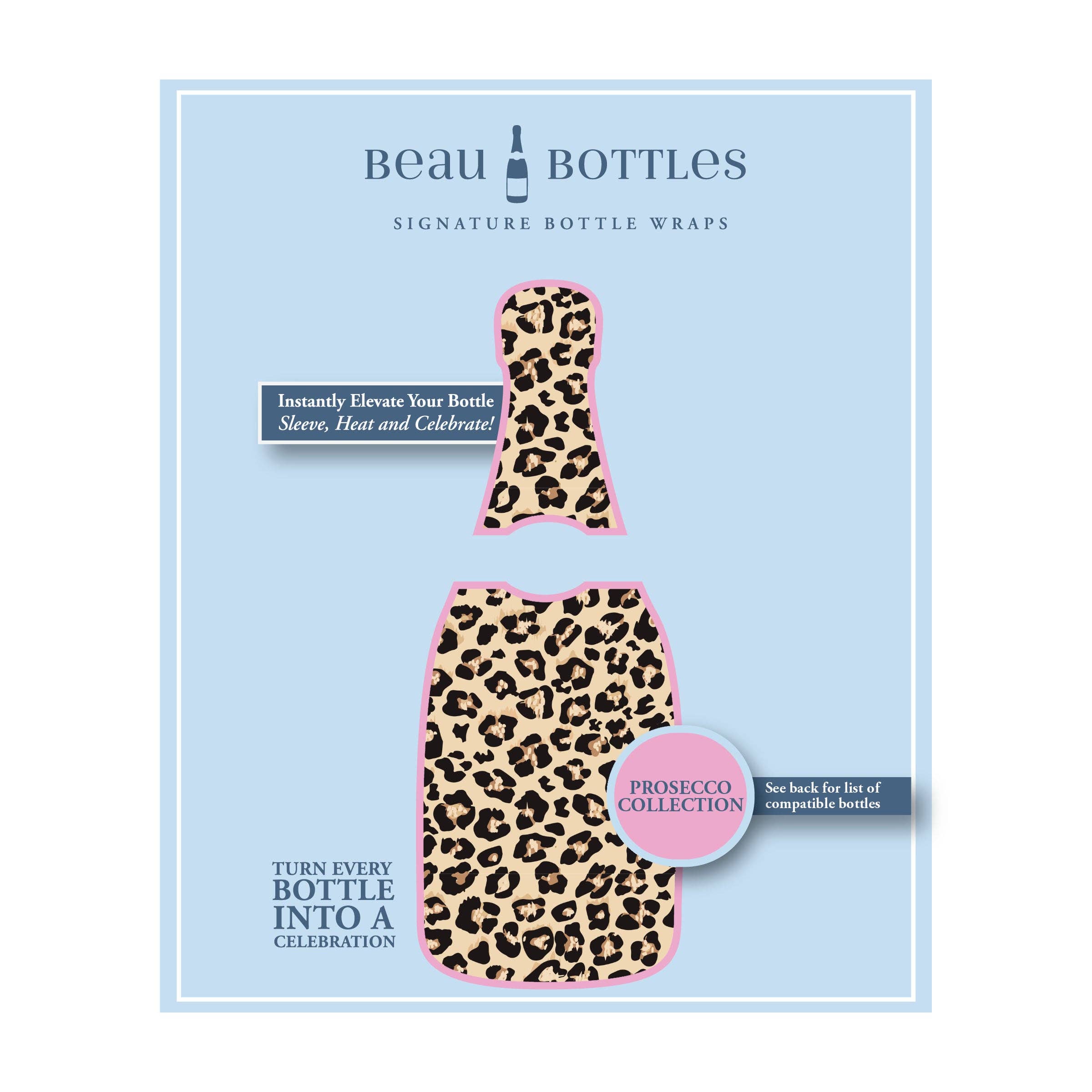 Beau Bottles Tan Leopard - Prosecco Collection