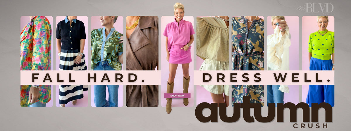 Autumn Crush: Fall hard. Dress well. Model in colorful fall outfits from The BLVD