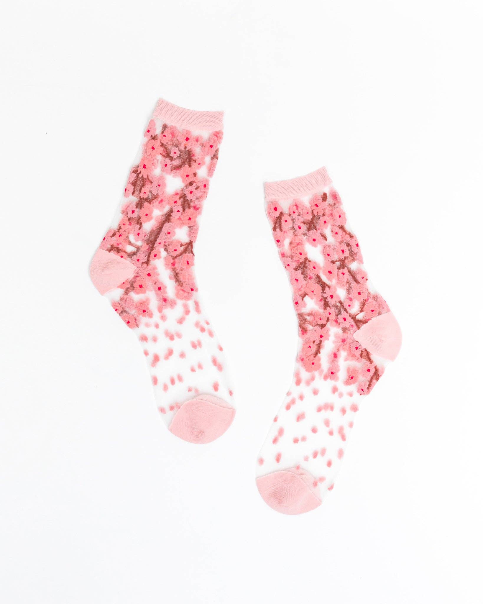 Cherry Blossom Sheer Crew Sock - The BLVD