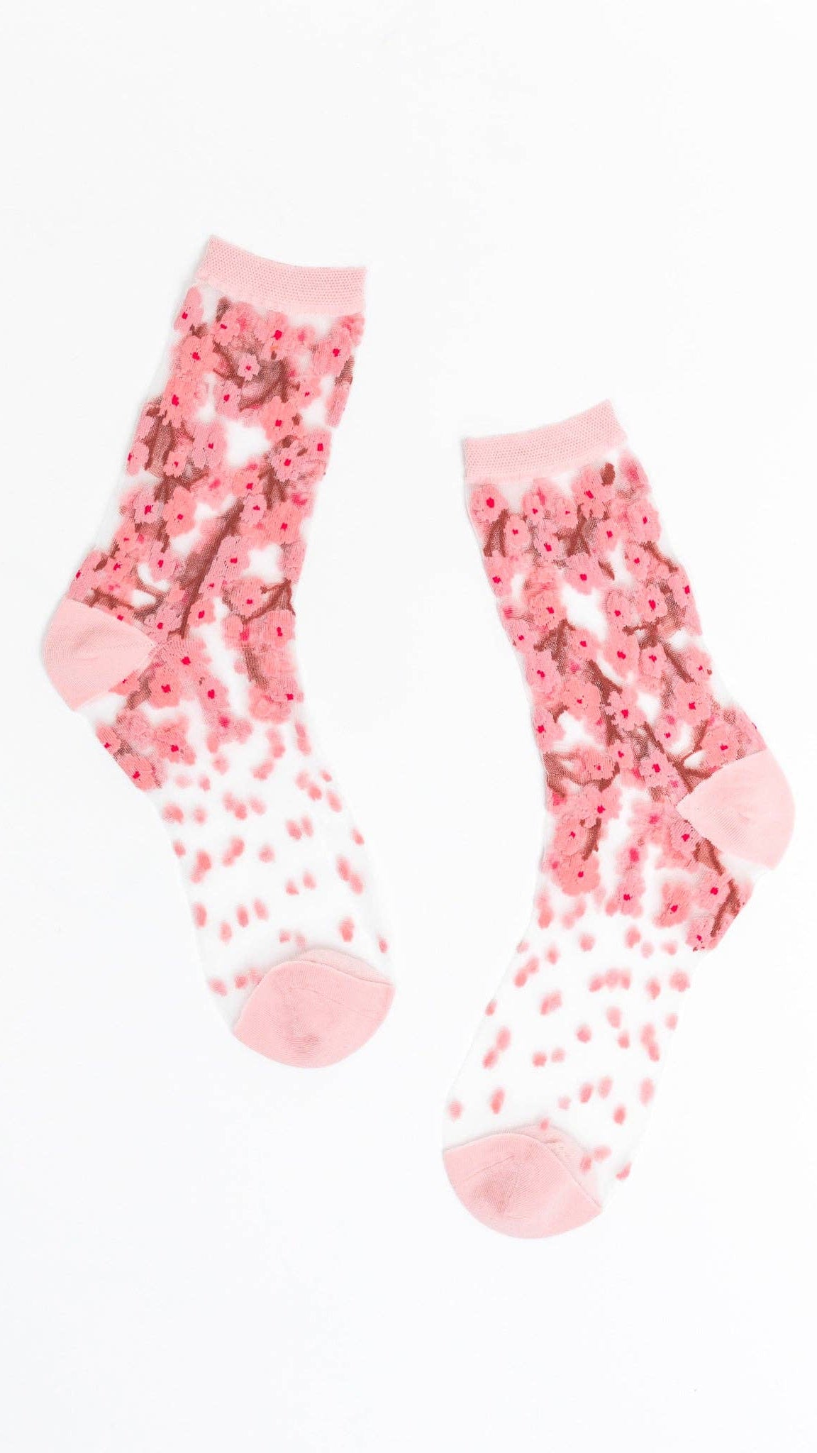 Cherry Blossom Sheer Crew Sock - The BLVD