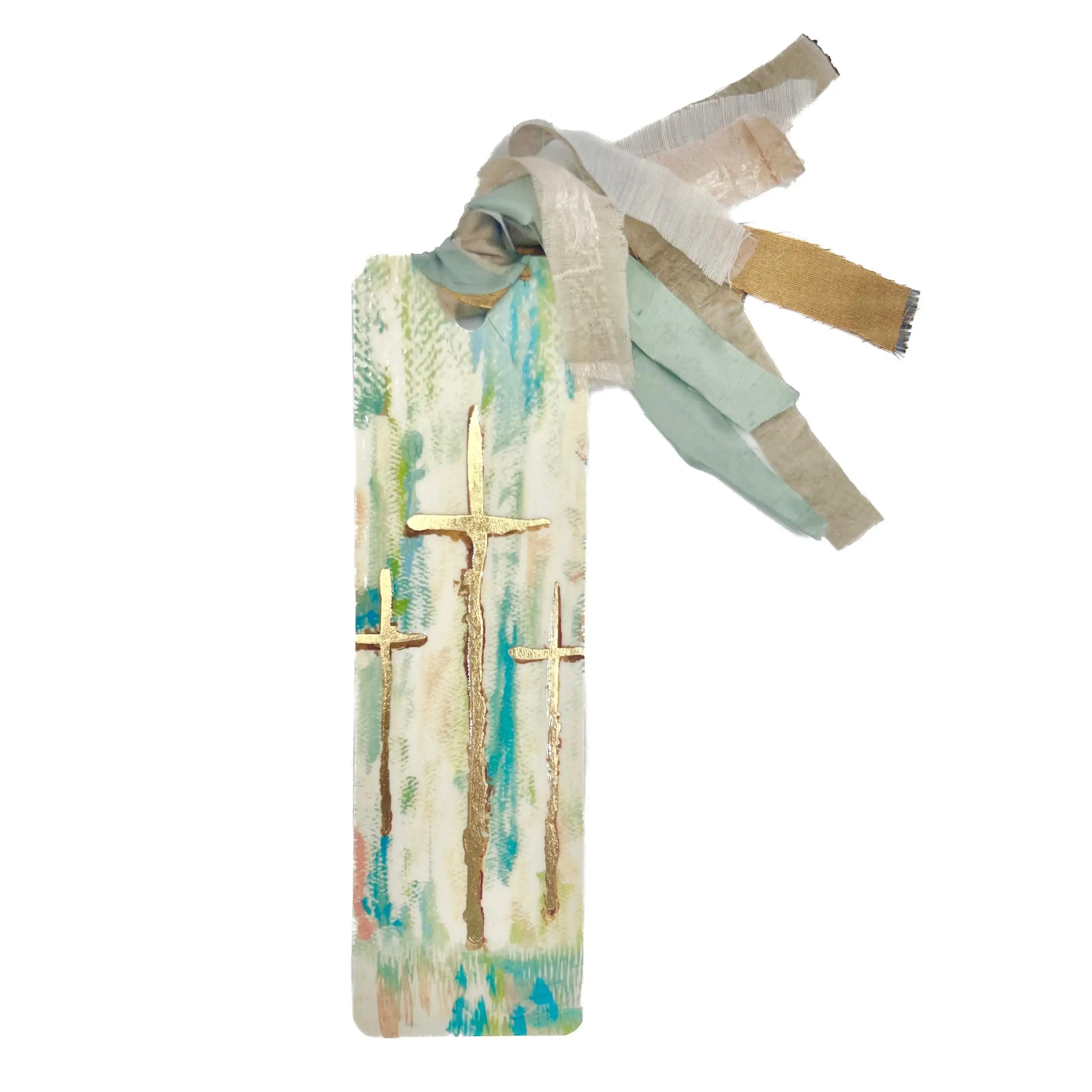 Three Golden Crosses Tassel Bible Bookmark - The BLVD