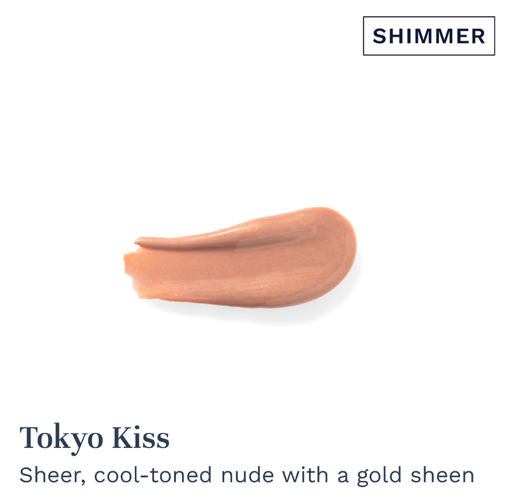 City Lips plumping lip gloss in Tokyo Kiss, a sheer cool-nude shade