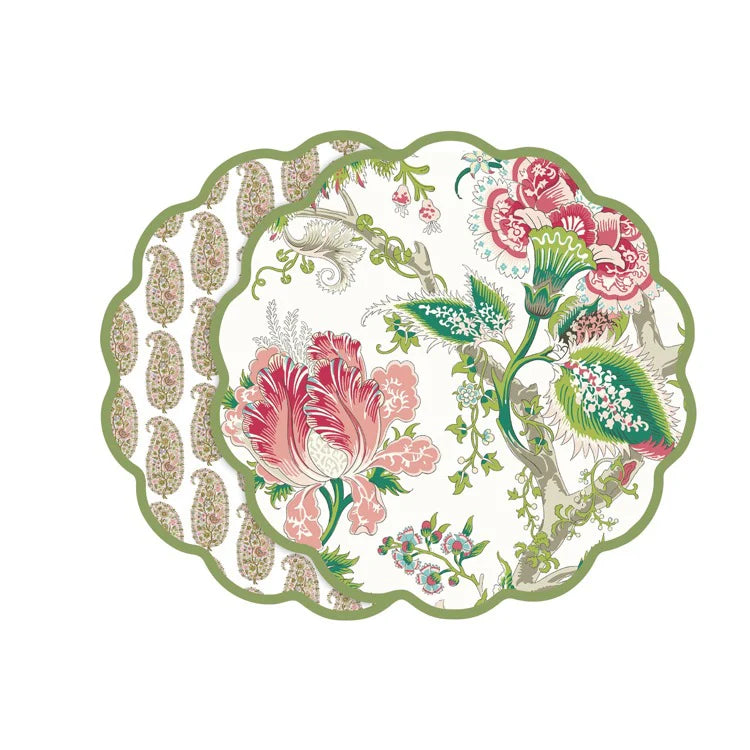 VIDA Peony and Paisley reversible placemats set of 4 product photo - BLVD Boutik