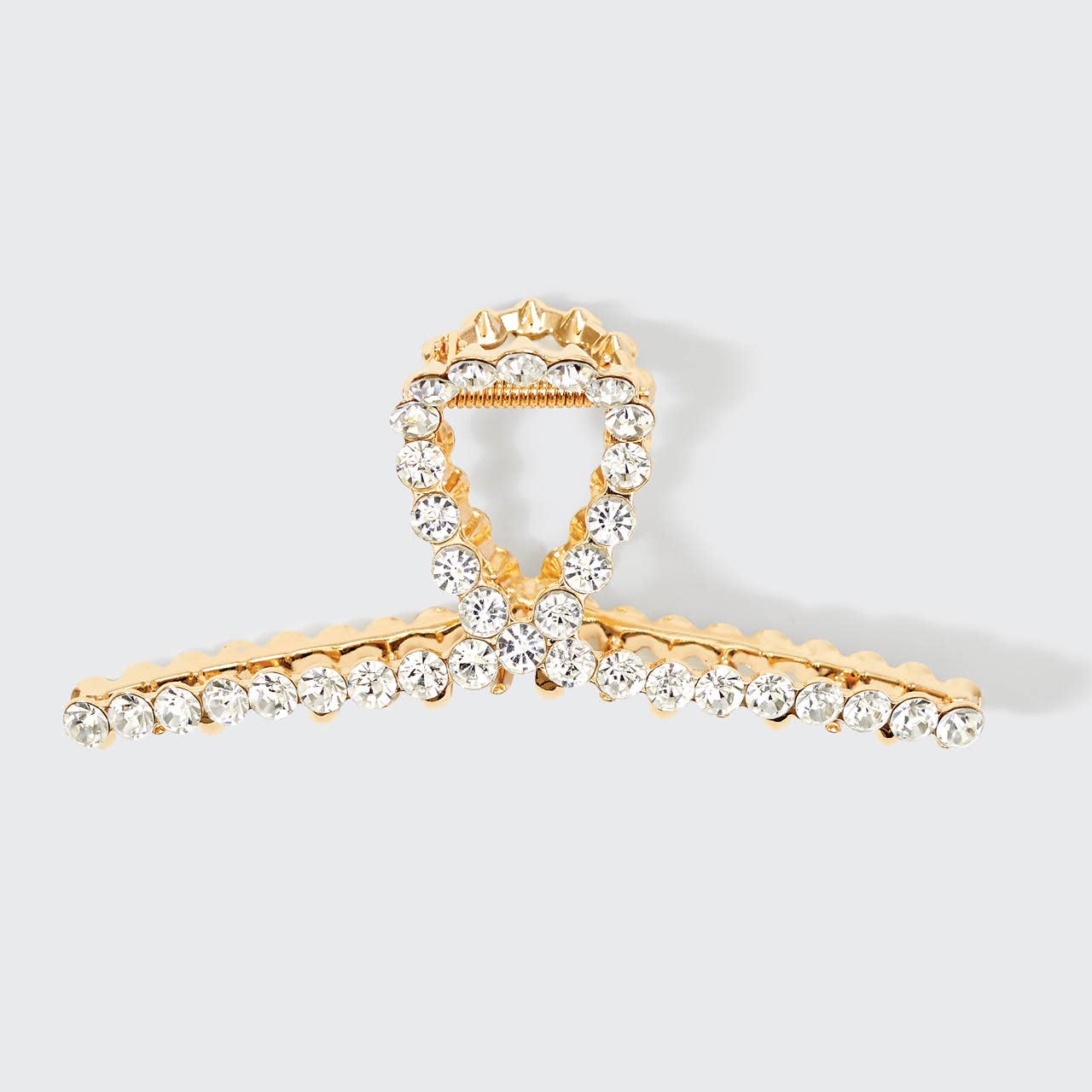 Metal Rhinestone Loop Claw Clip 1pc- Gold - The BLVD
