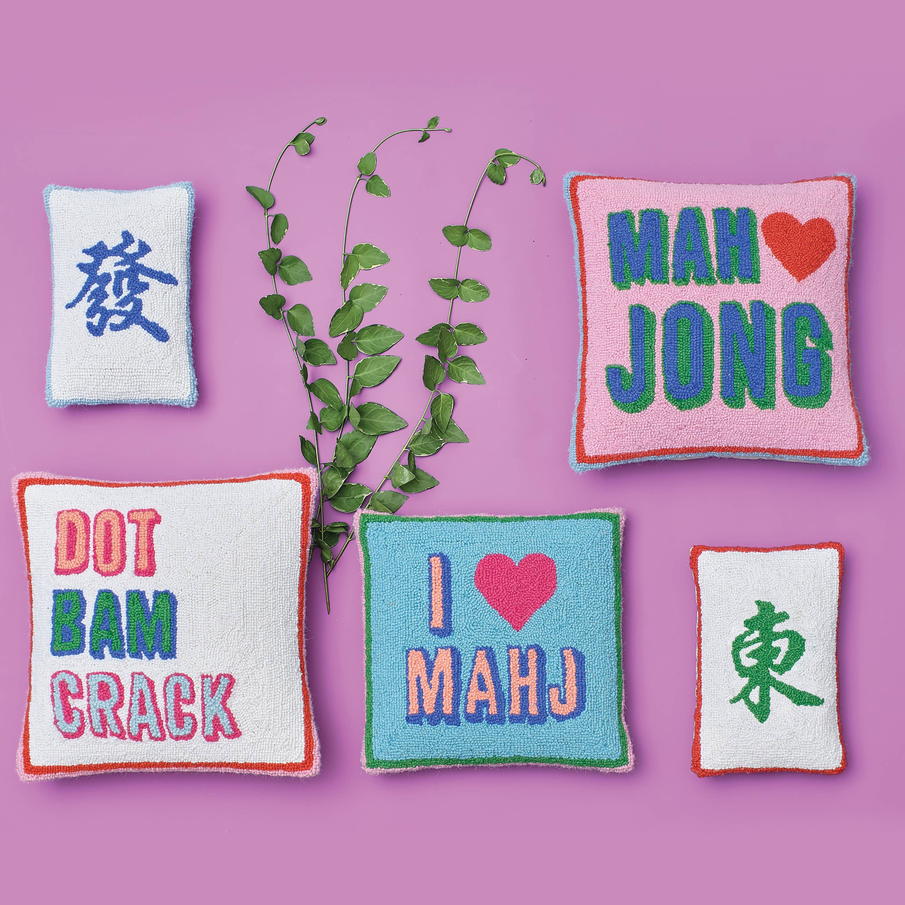 Mah Jong hook pillow Ampersand product photo - detail view - BLVD Boutik