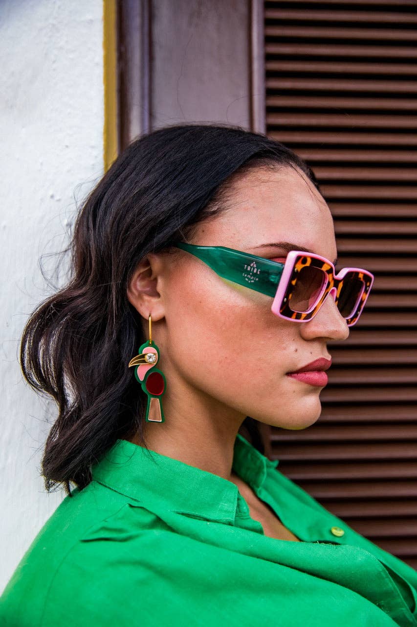 Leopard Pink and Green Sunnies