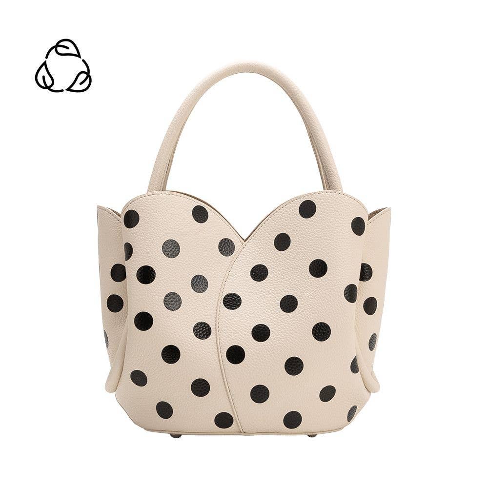 Tulip Cream Polka Dot Top Handle Bag