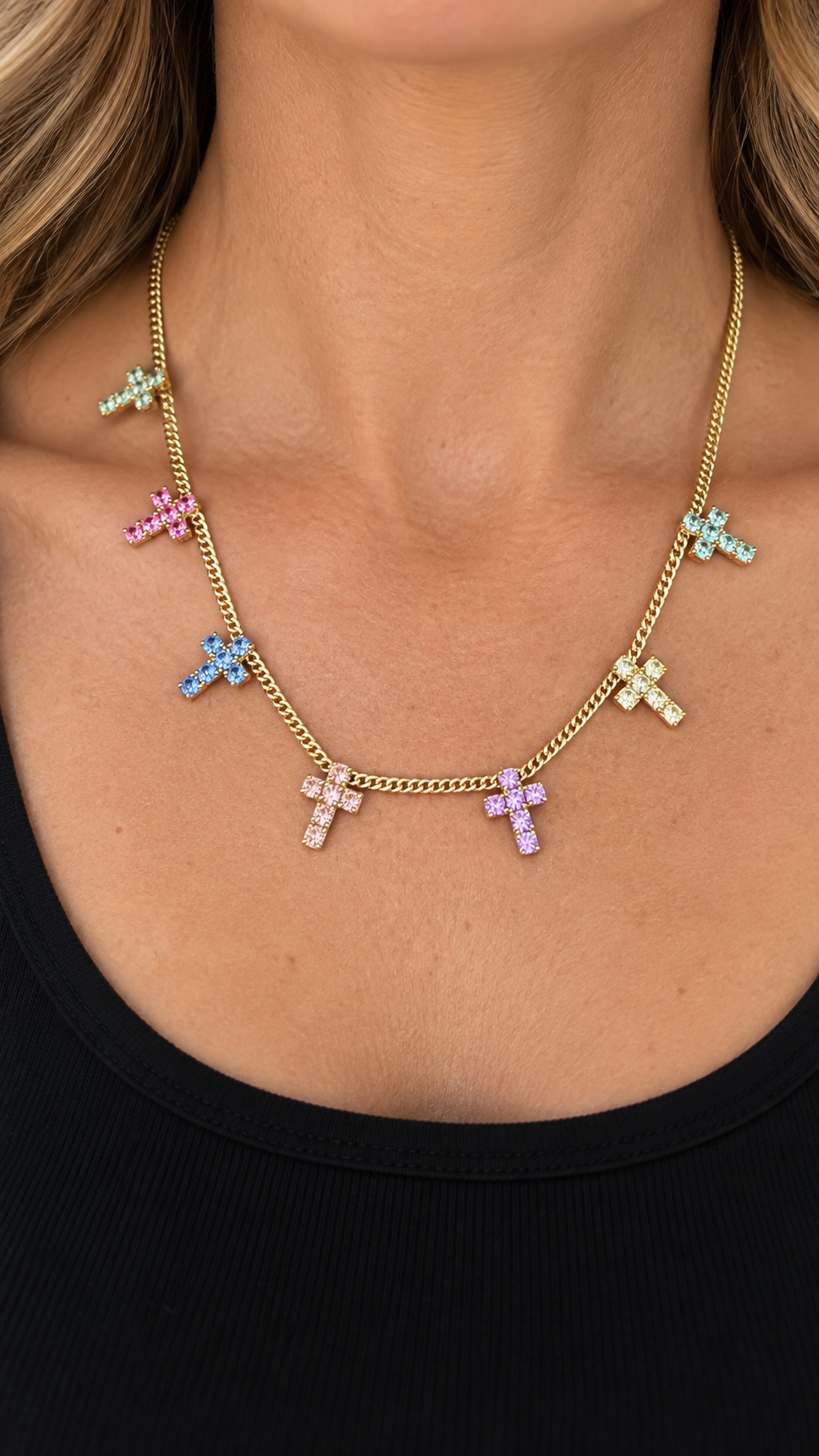 Multi Cross Necklace in Fairy Dust