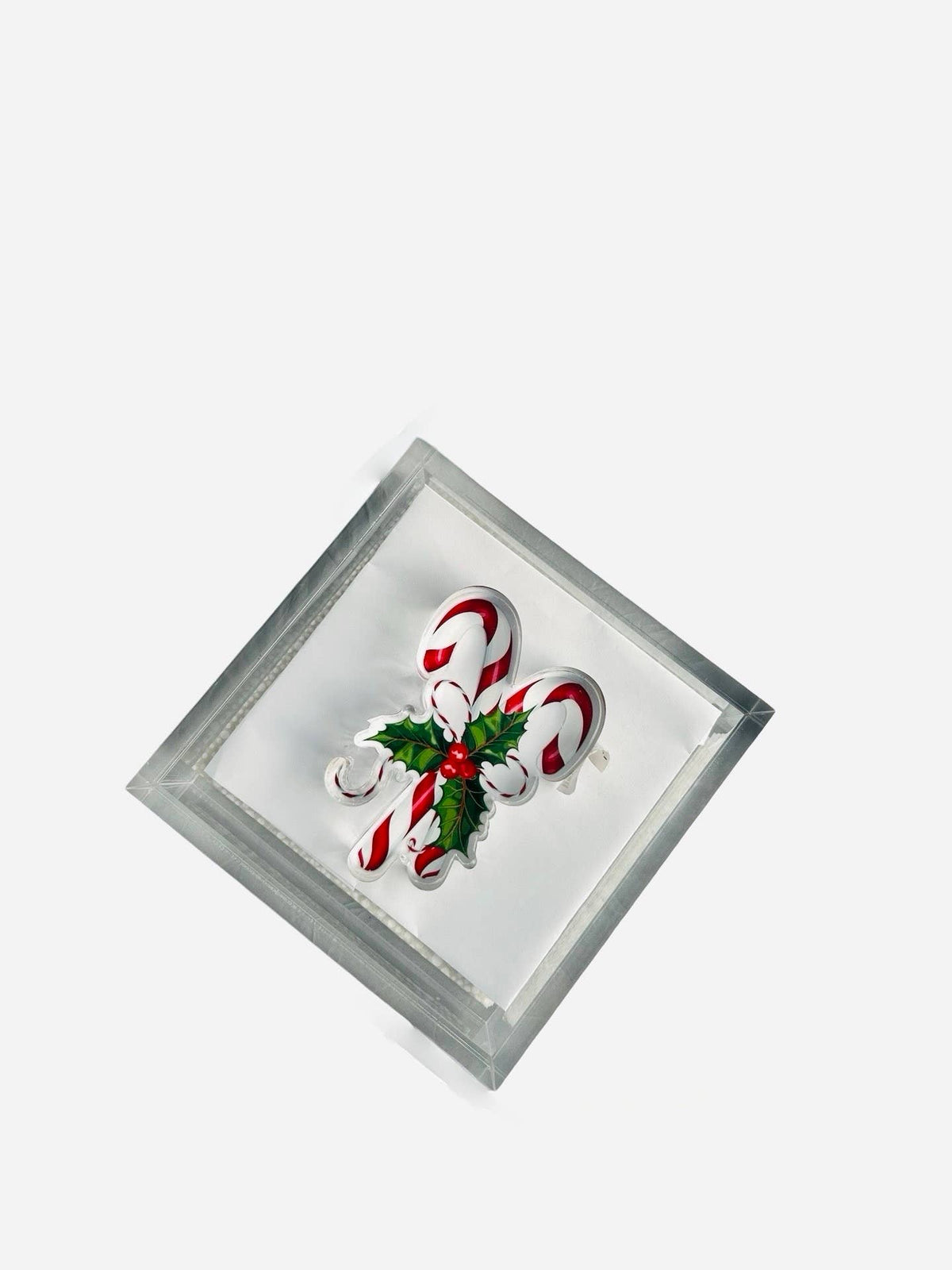 Acrylic Napkin Weight, Candy Cane