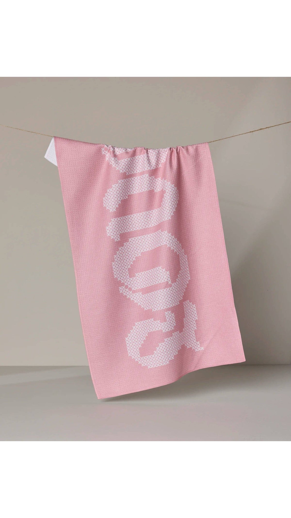Geometry Grand Love Tea Towel 18x30 kitchen towel, full view on white