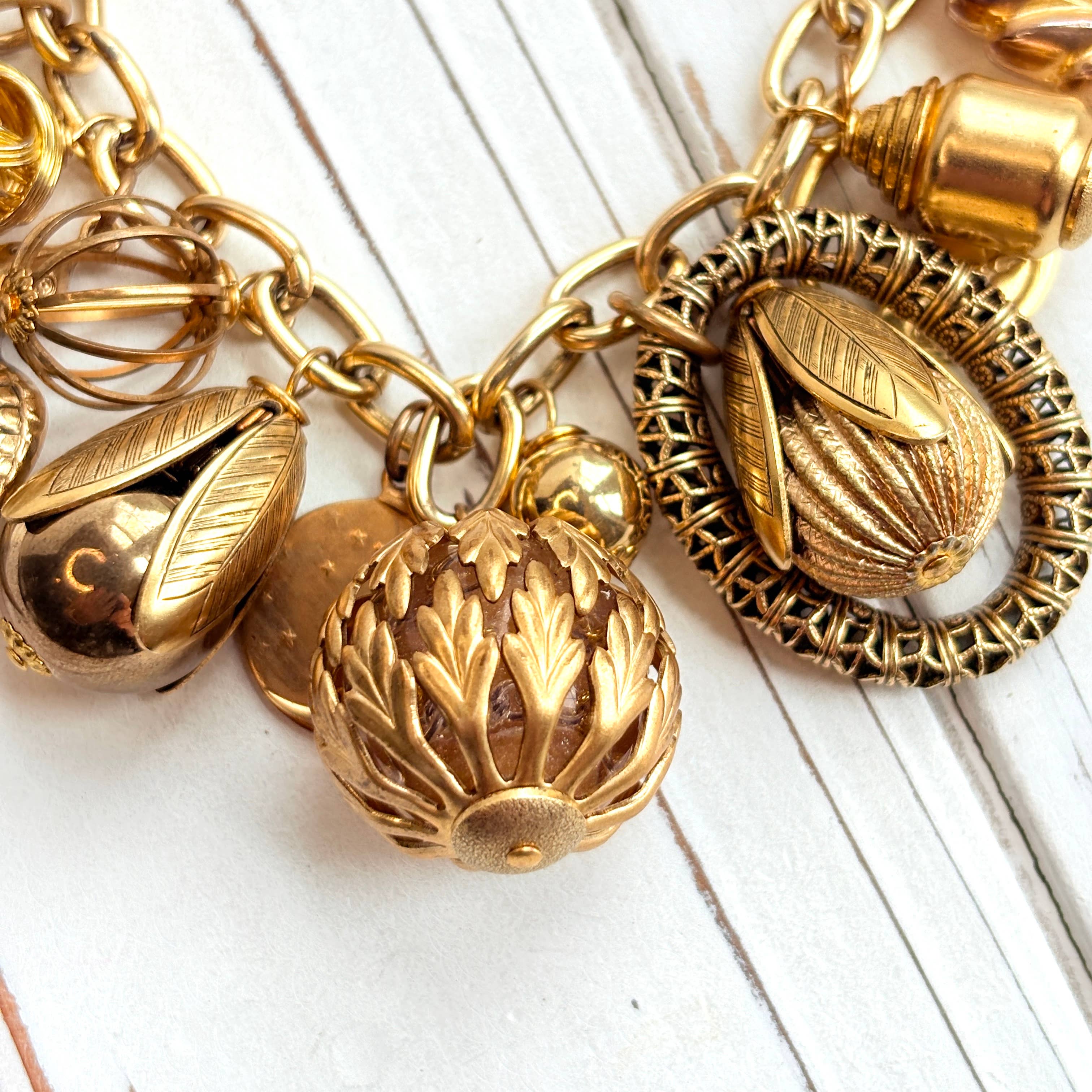 Vintage Inspired Gilded Charm Bracelet - The BLVD