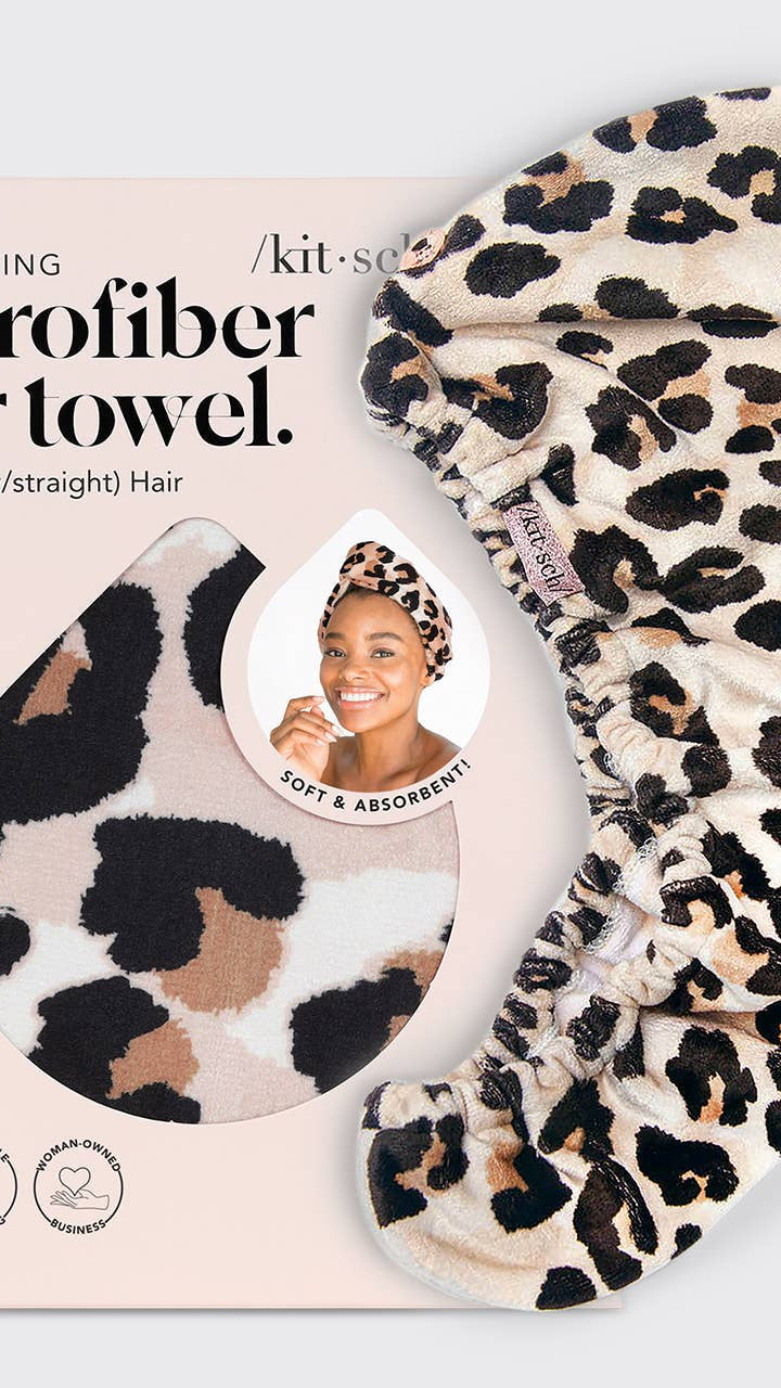 Quick Dry Hair Towel - Leopard 9x16