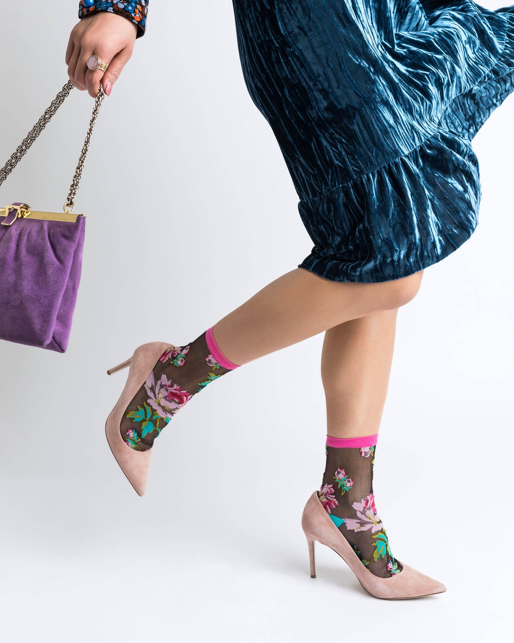 English Rose Black Sheer Ankle Sock - The BLVD