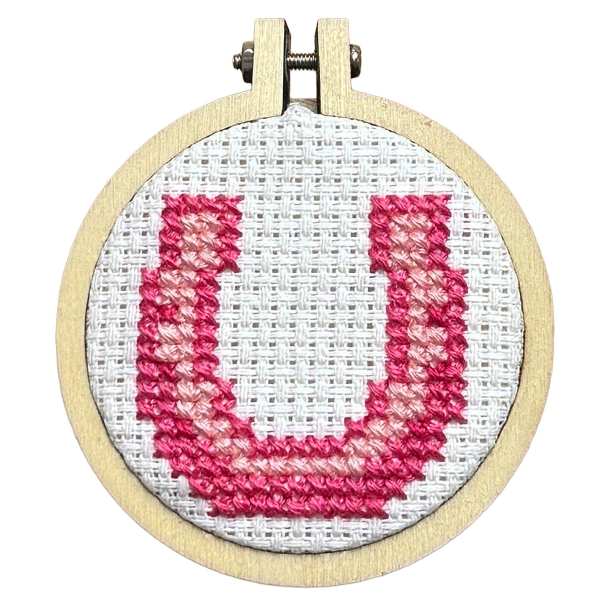Good Luck Babe mini matchbox cross stitch kit product photo - in use view - BLVD Boutik