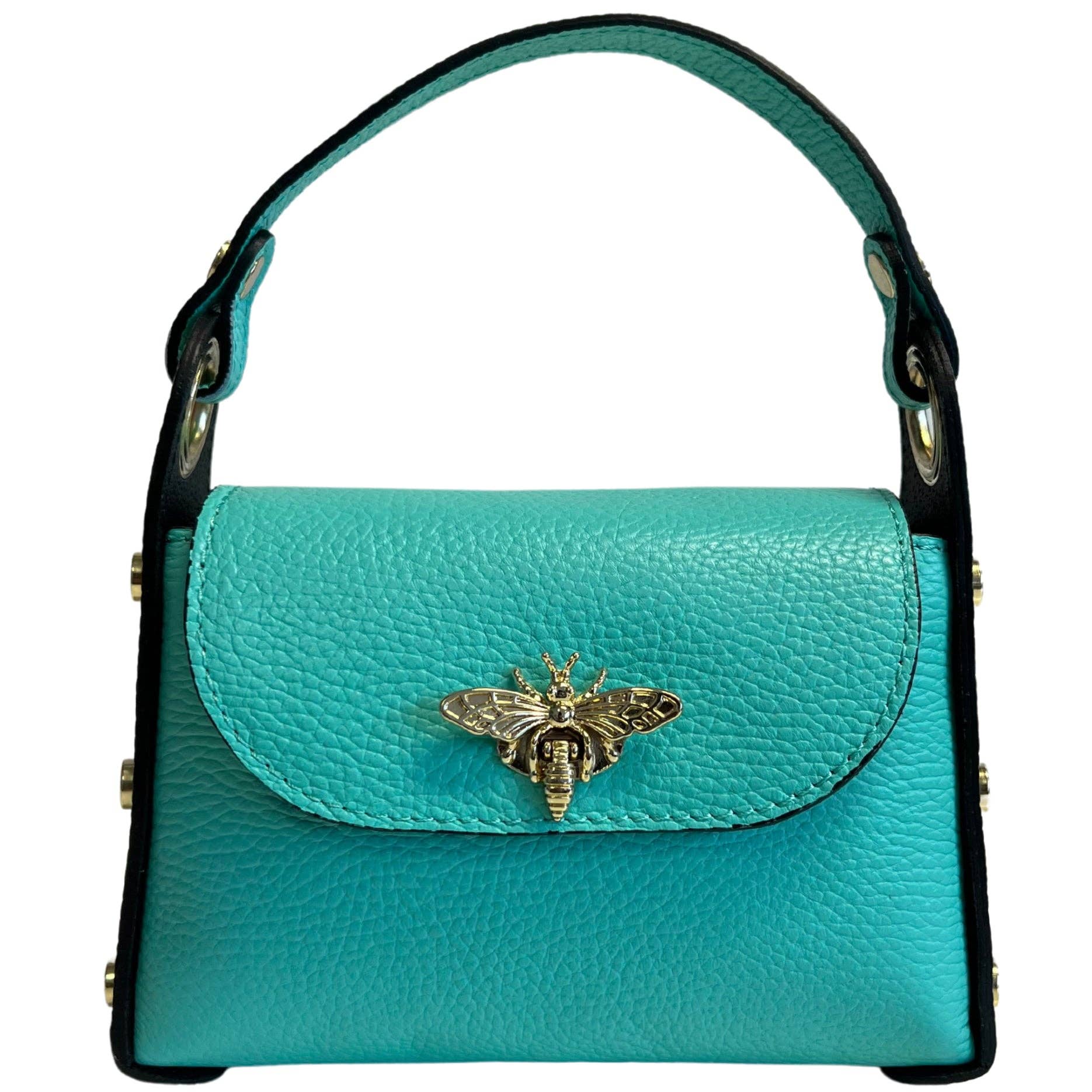 Mini Leather Bag w/Fly Closure