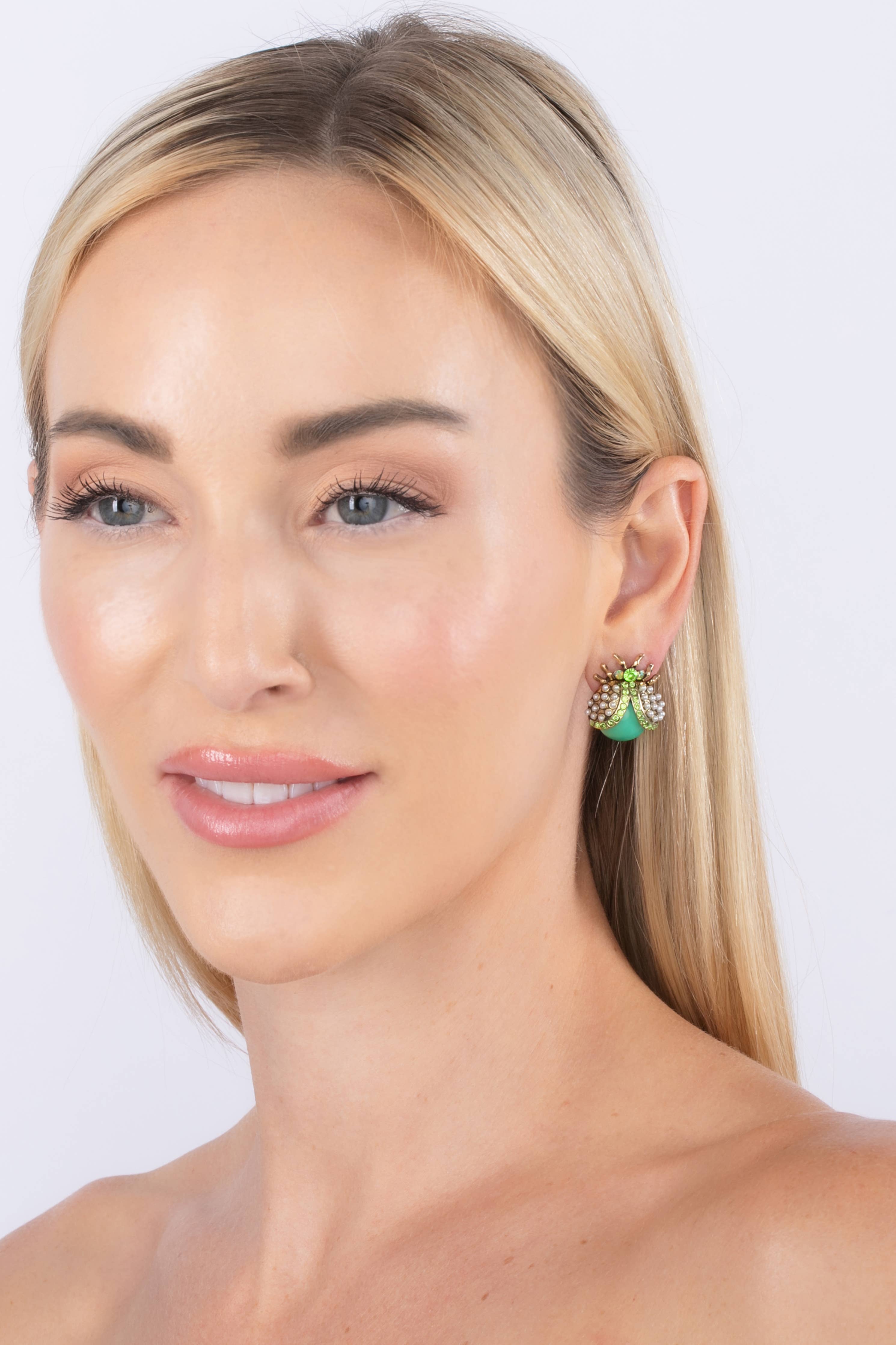 Green Beetle Earrings - The BLVD