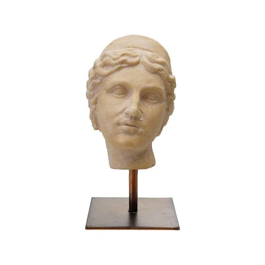 Cream Resin Bust on Metal Stand - The BLVD