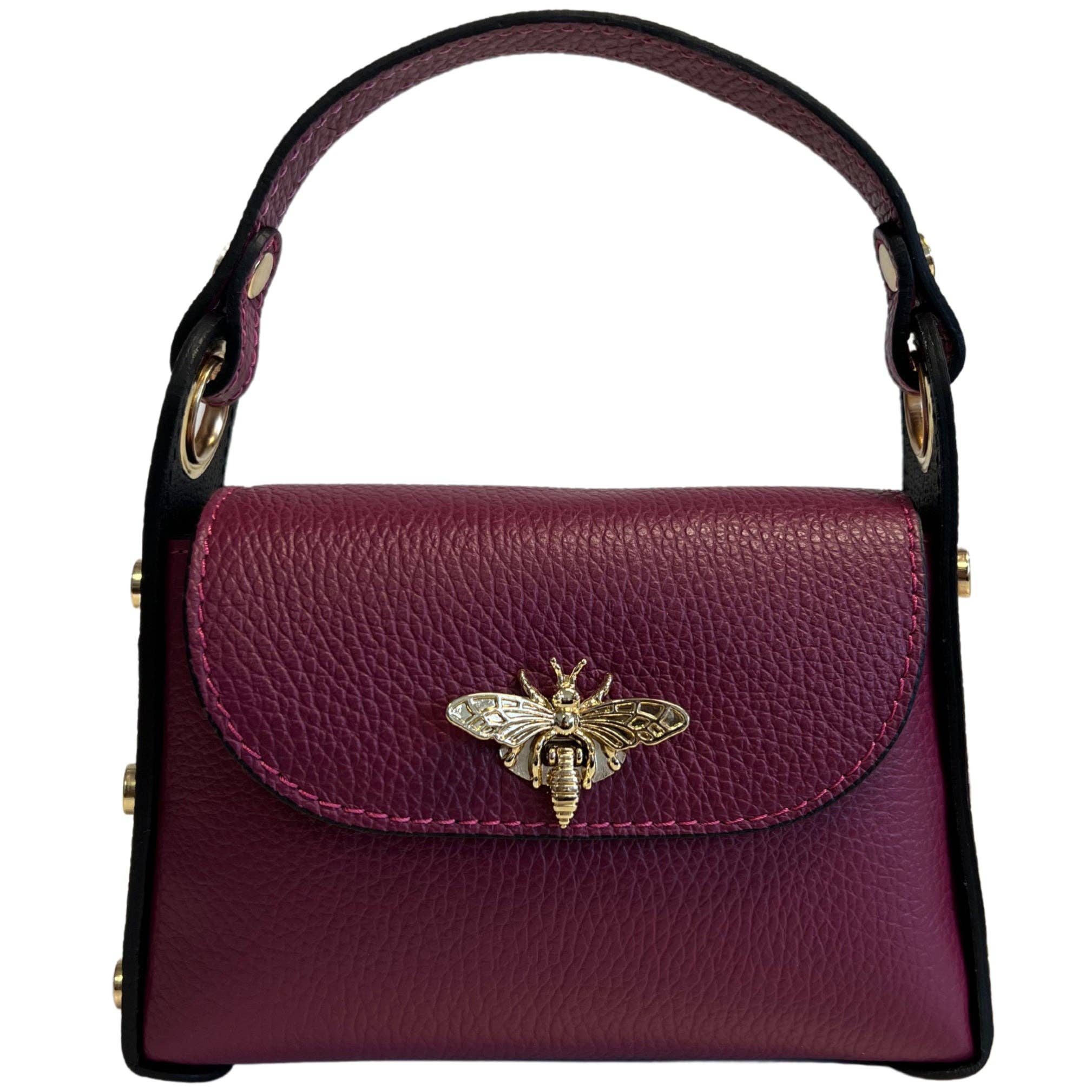 Mini Leather Bag w/Fly Closure