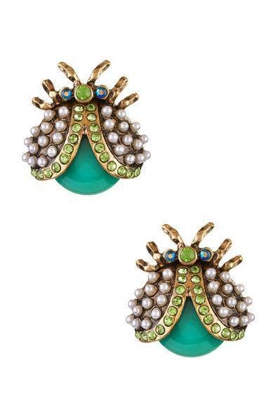 Green Beetle Earrings - The BLVD
