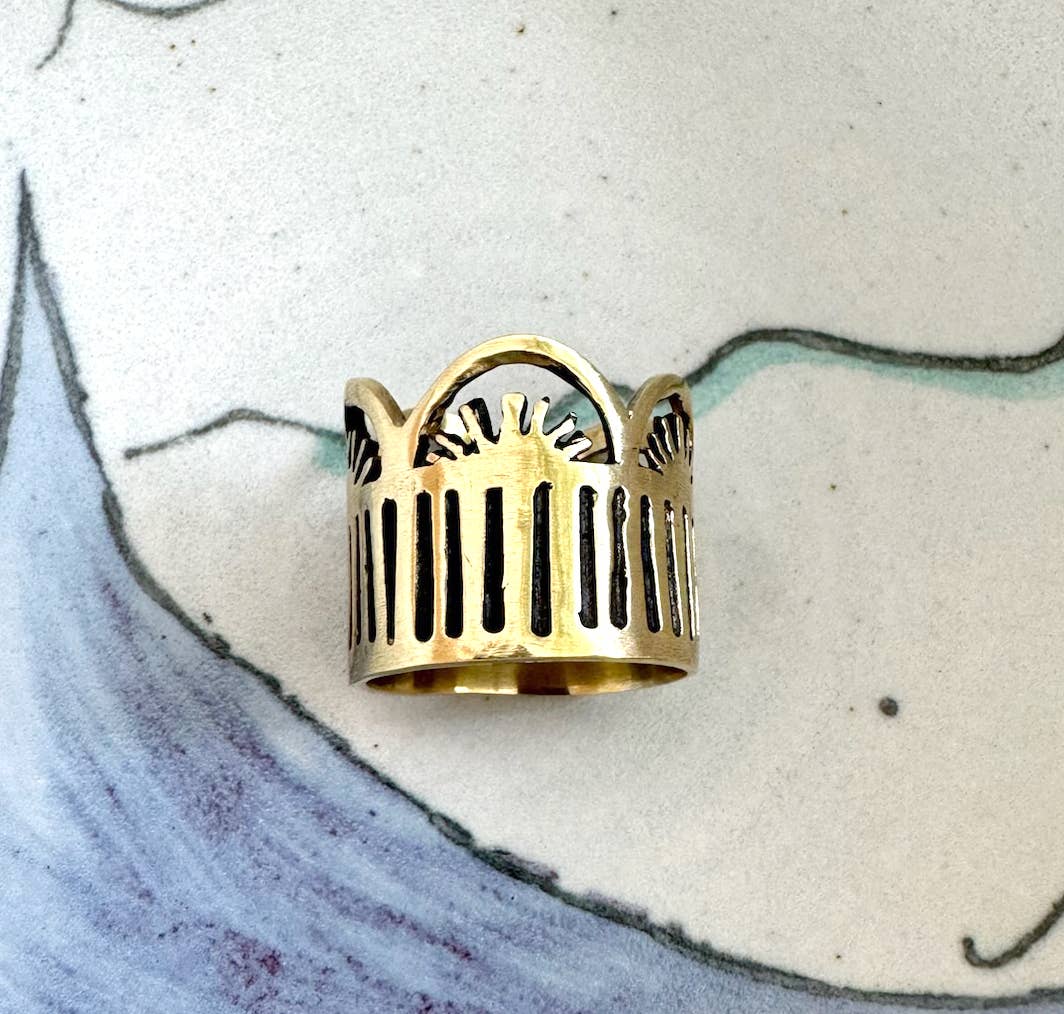 Leah Brass Bandana Slide Ring - The BLVD