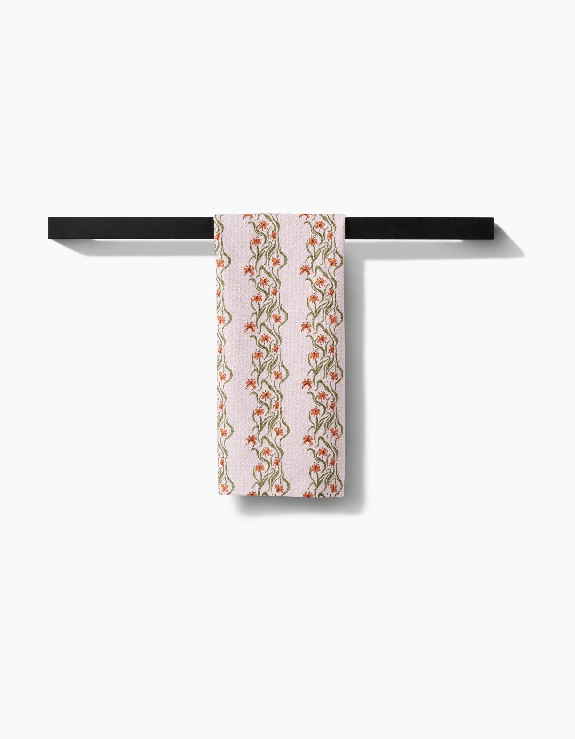 Floral Fall Stripe Tea Towel - The BLVD
