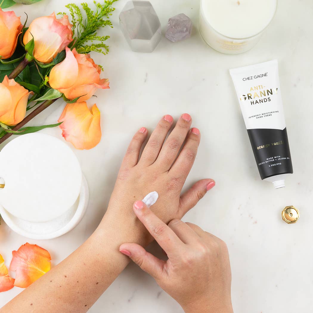 Anti-Granny Hands hand cream product photo - styled view - BLVD Boutik