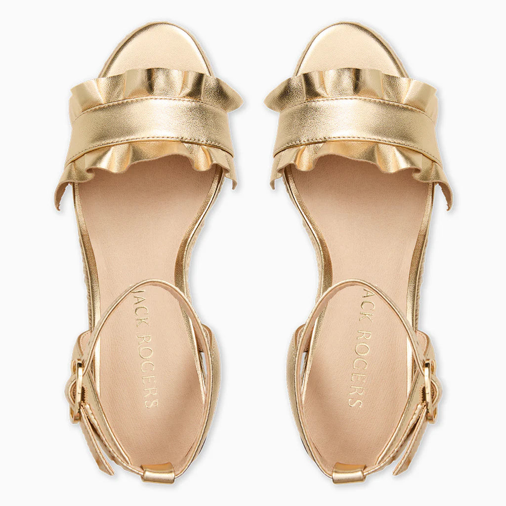 Rozette Ruffle Wedge/Gold