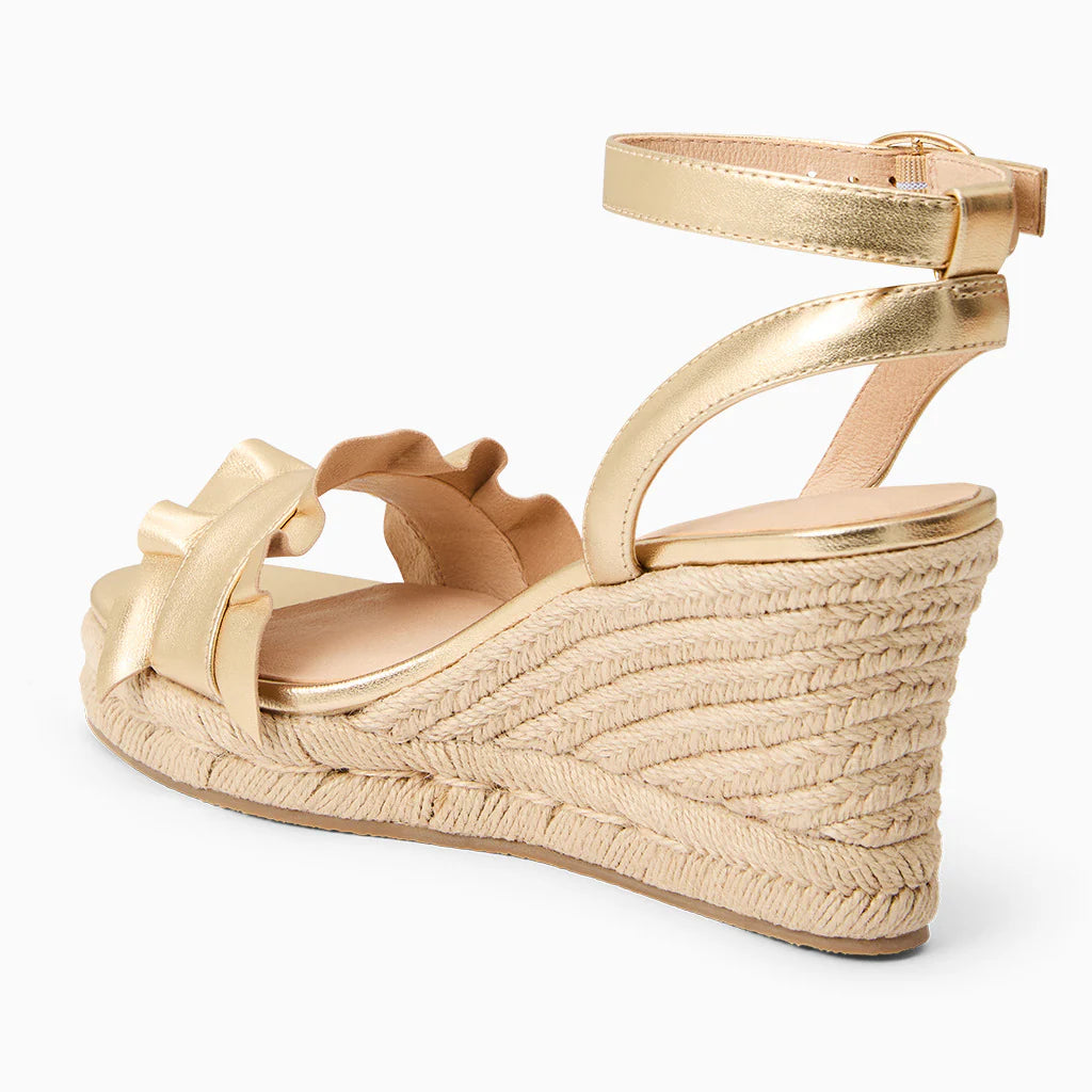 Rozette Ruffle Wedge/Gold