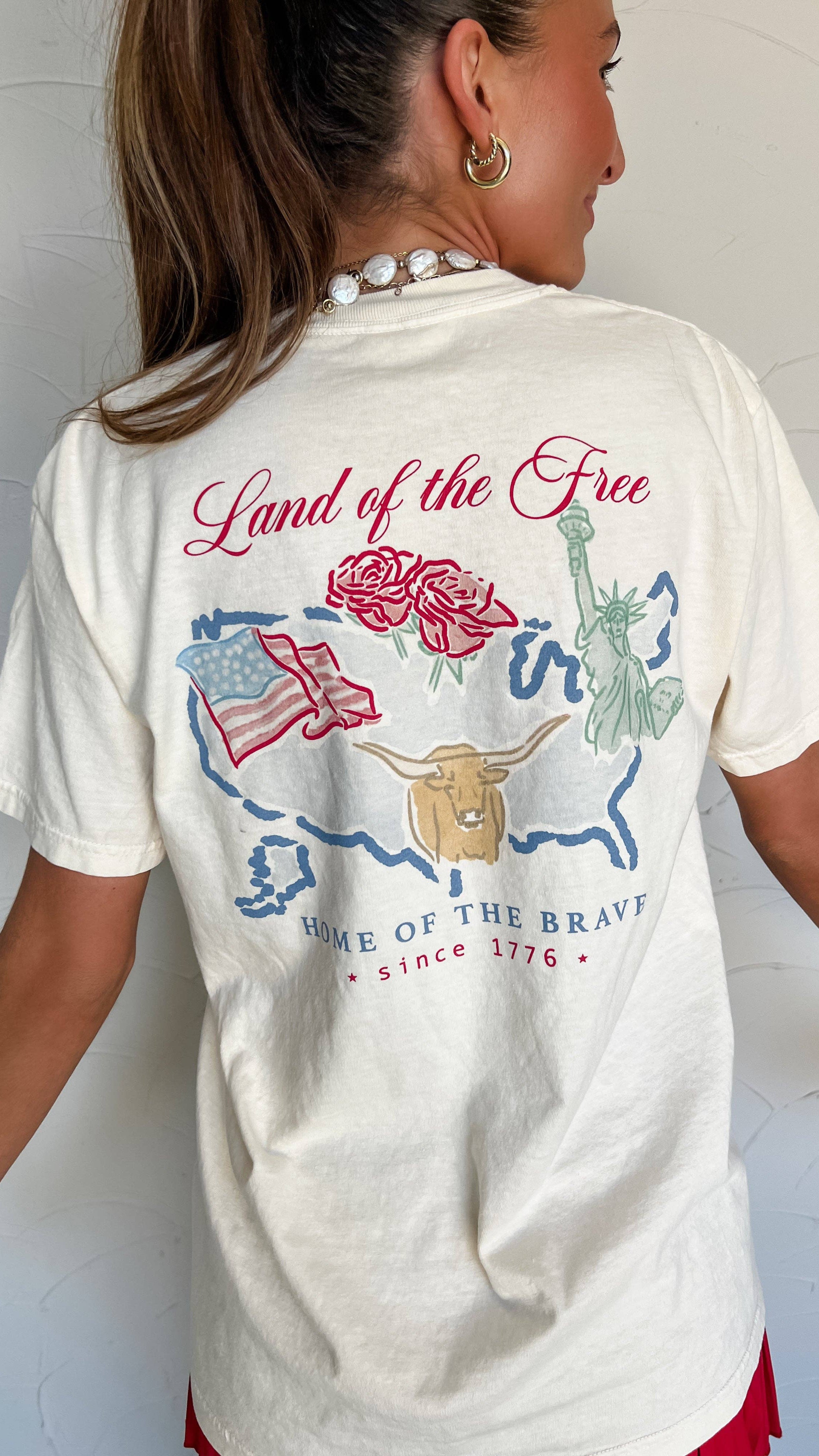 Land of the Free Watercolor Tee