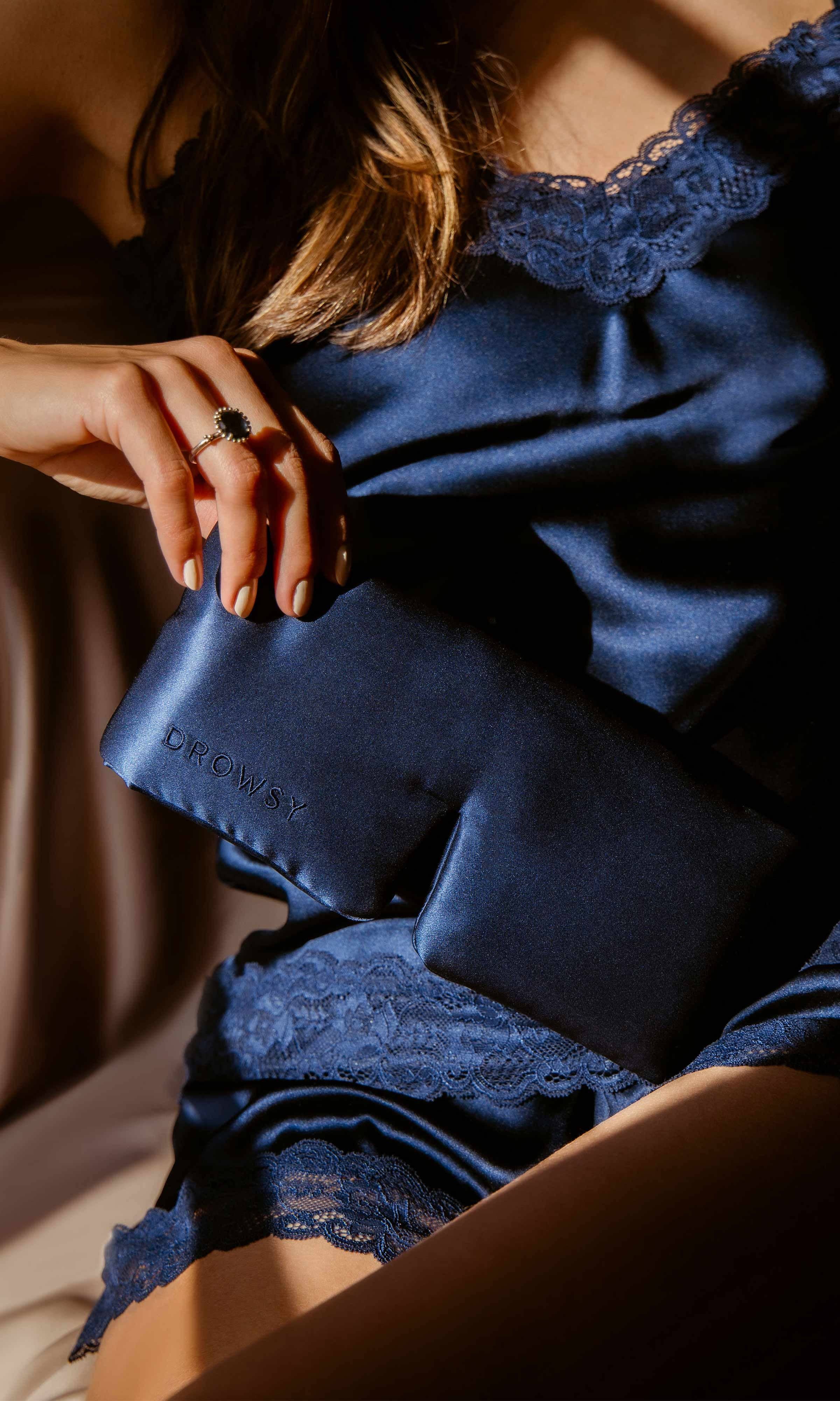 Midnight Blue Silk Sleep Mask - The BLVD
