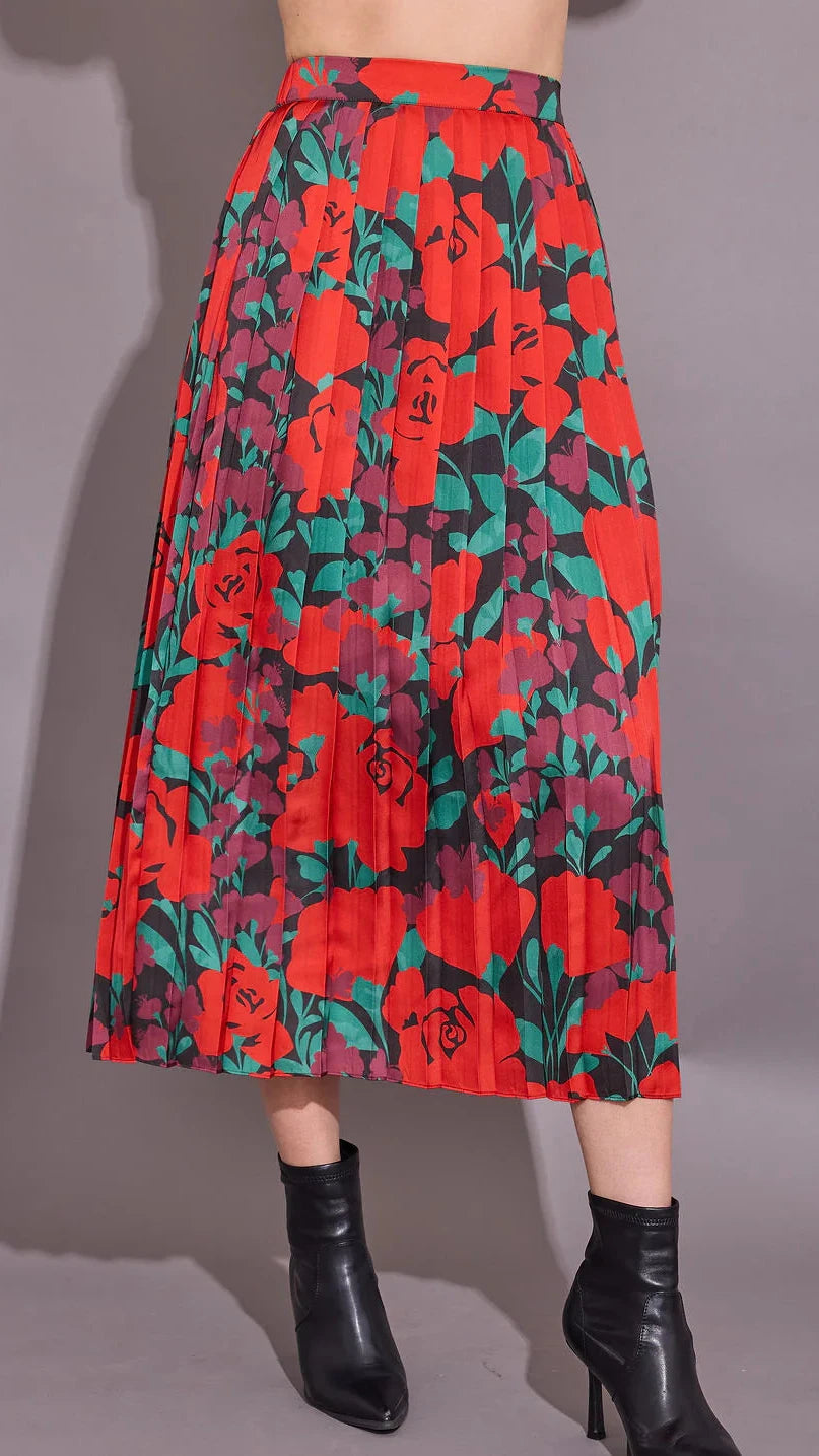 McNeil Pleated Floral Skirt