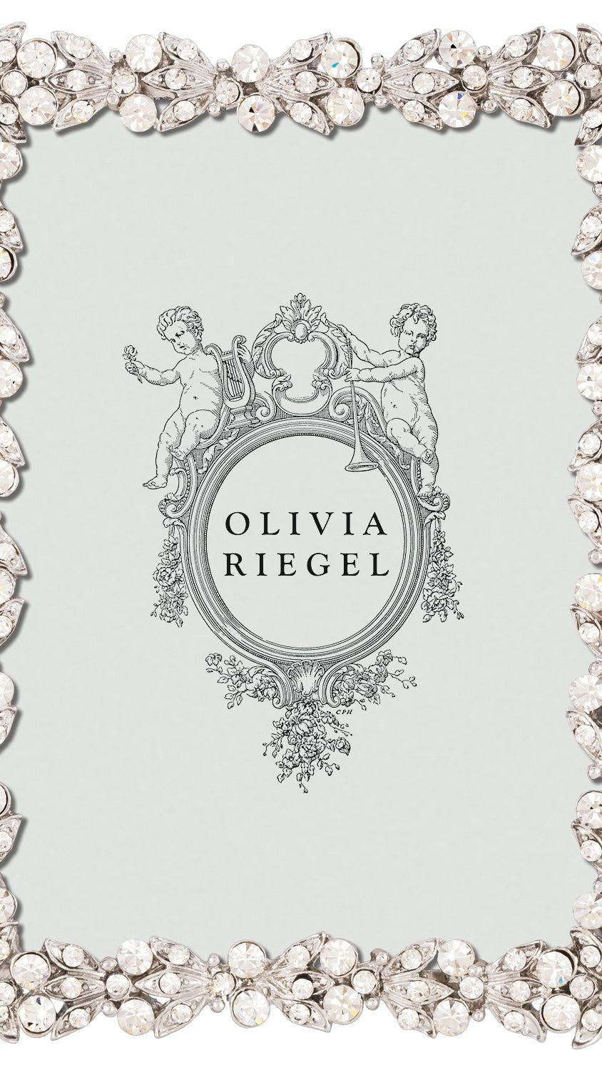 Olivia Riegel Victoria 2.5x3.5 Picture Frame in Silver crystal pewter, front view