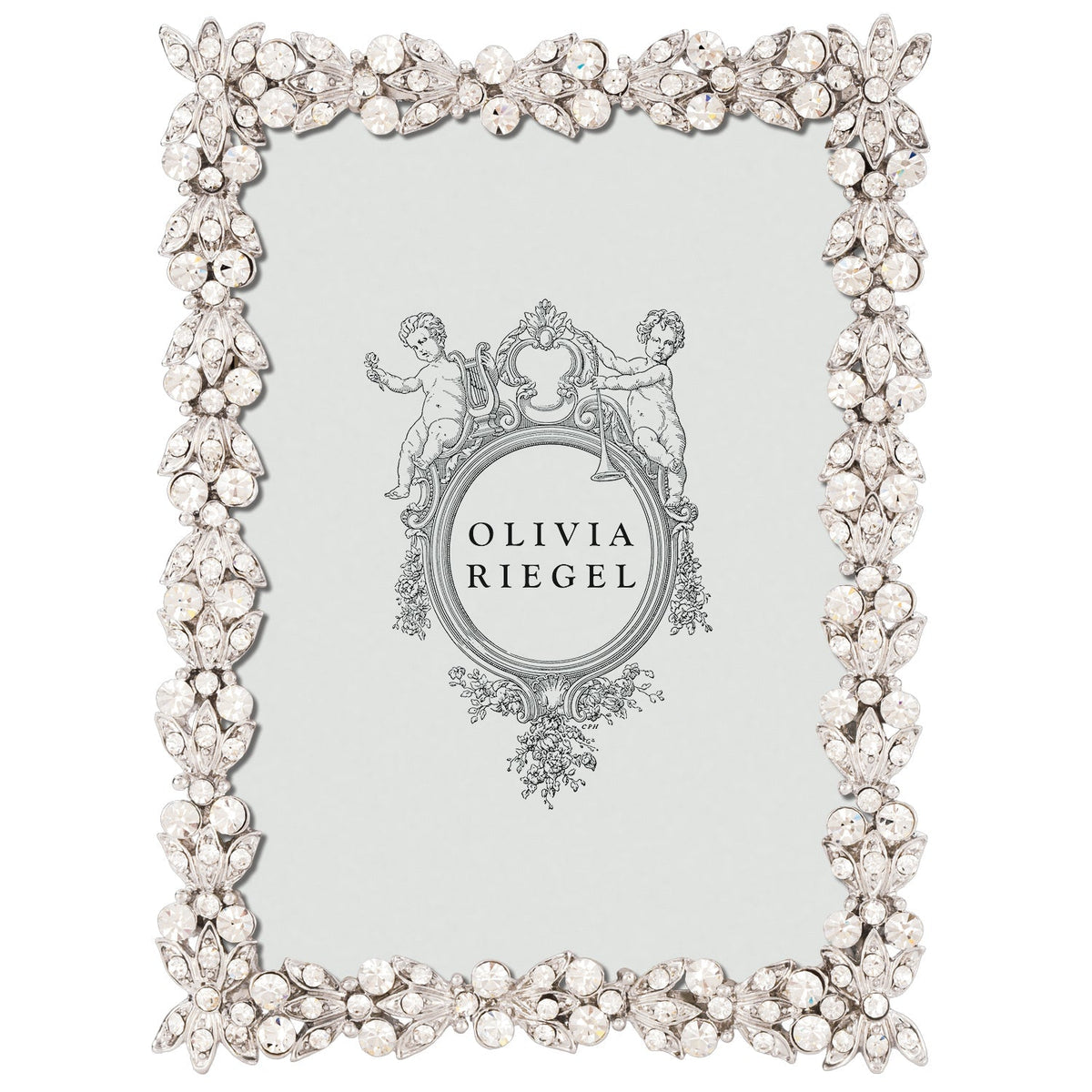 Olivia Riegel Victoria 2.5x3.5 Picture Frame in Silver crystal pewter, front view