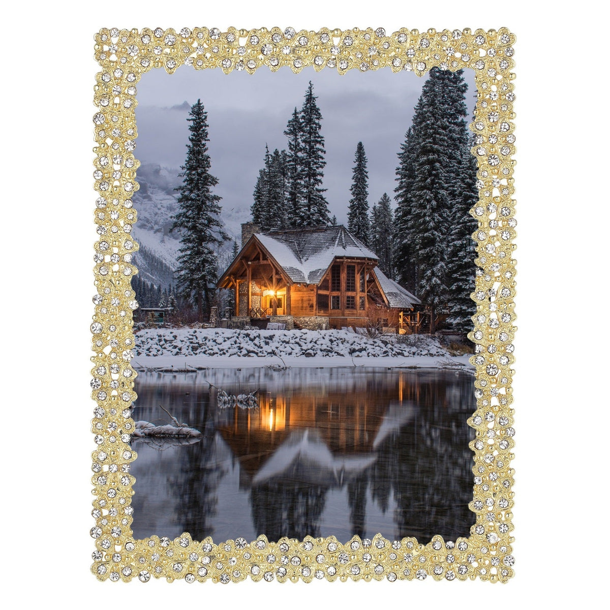 Olivia Riegel Evie 4x6 Picture Frame in Gold crystal pewter, lifestyle view