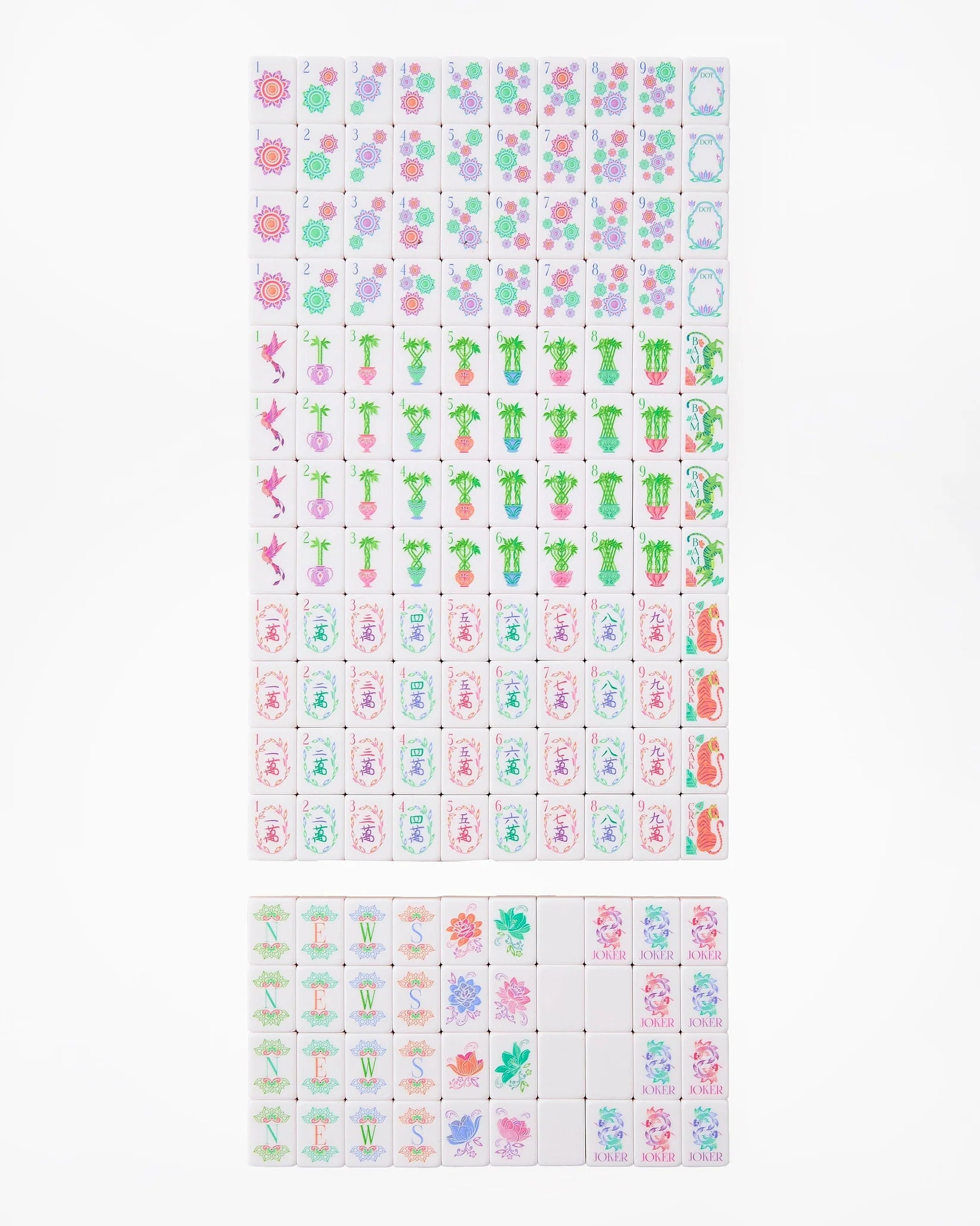 Set of colorful stickers with various designs on a white background