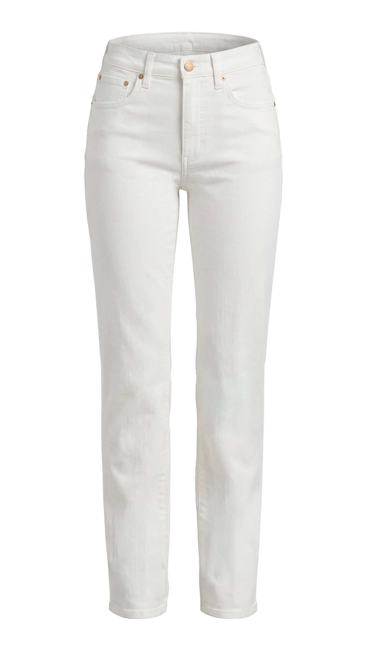 Porcelain white Kennedy straight leg jeans, front view, product only