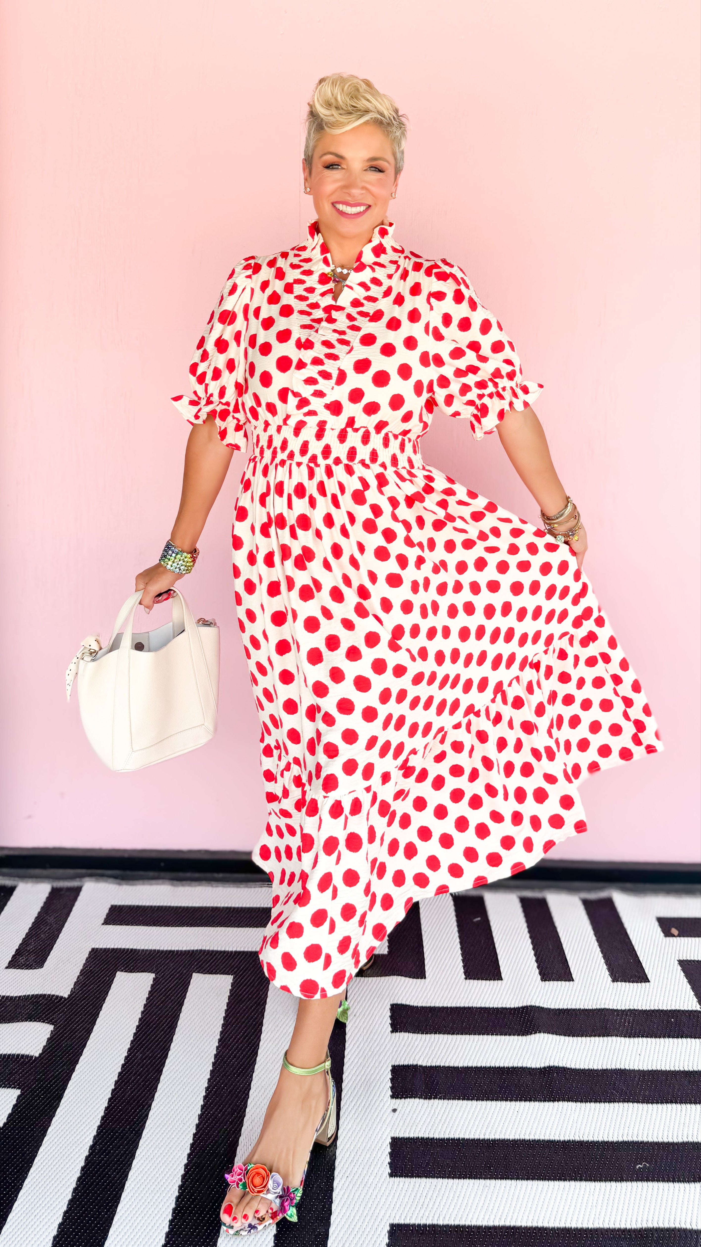 Polka Dot Maxi Dress/Red - The BLVD